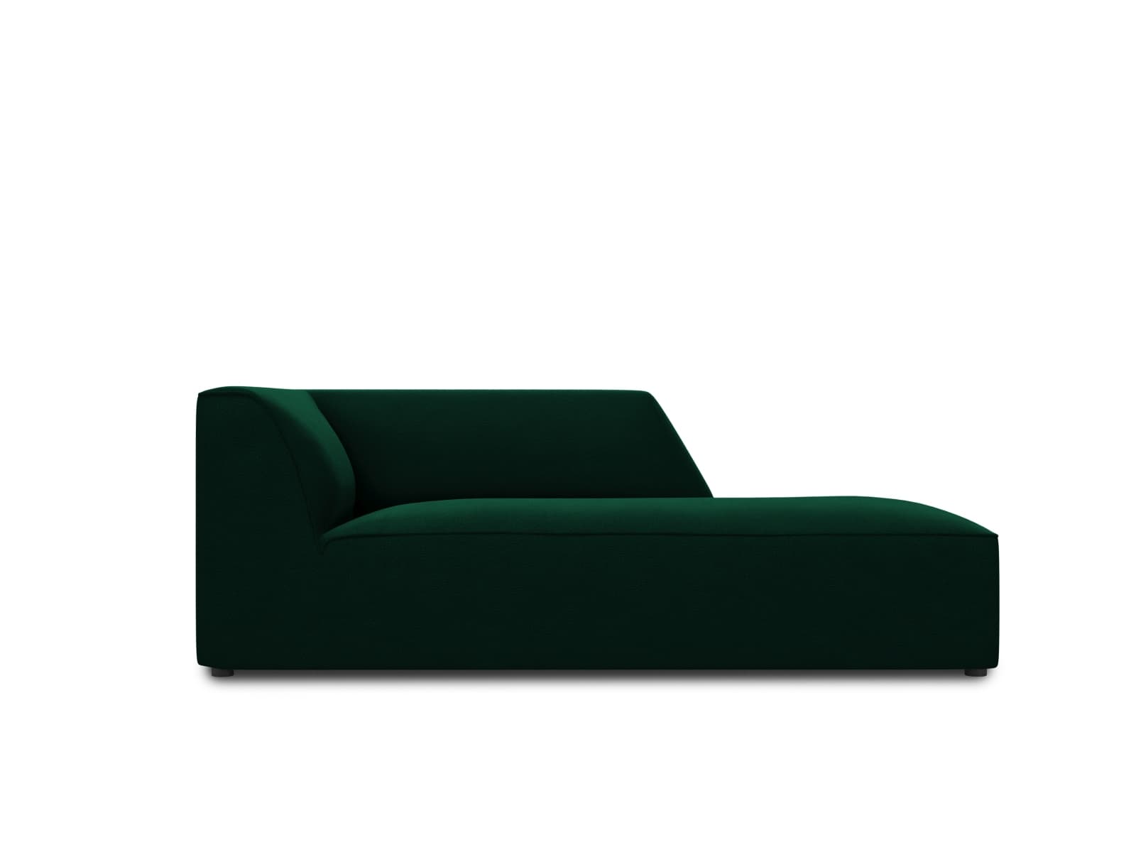 MICADONI Ruby schäslong, höger - grön sammet och svart plast (180x93x69)