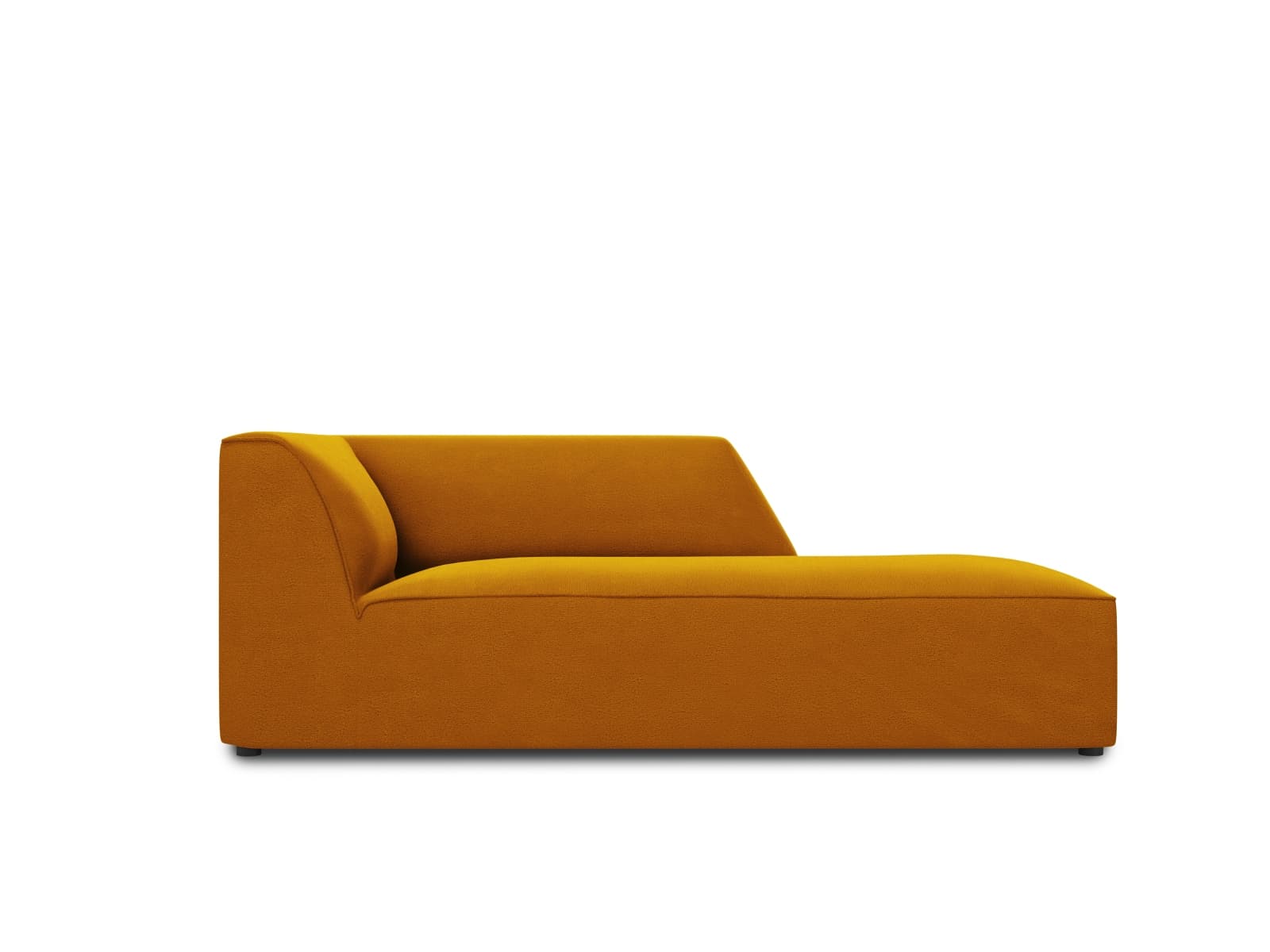MICADONI Ruby schäslong, höger - gul sammet och svart plast (180x93x69)