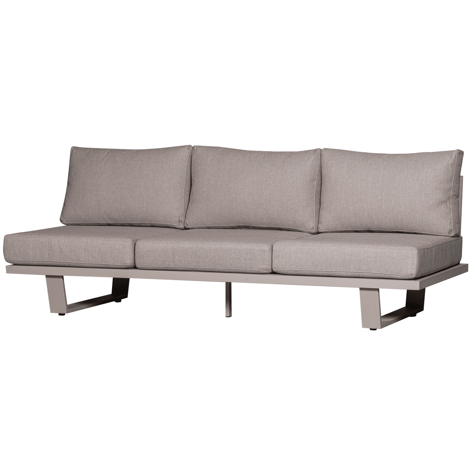 WOOOD BEAR 3-sits trädgårdsbänk i aluminium, sandfärgad