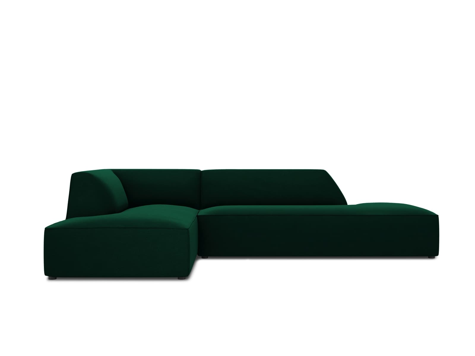 MICADONI Ruby hörnsoffa, vänster, 4 sittplatser - grön sammet och svart plast