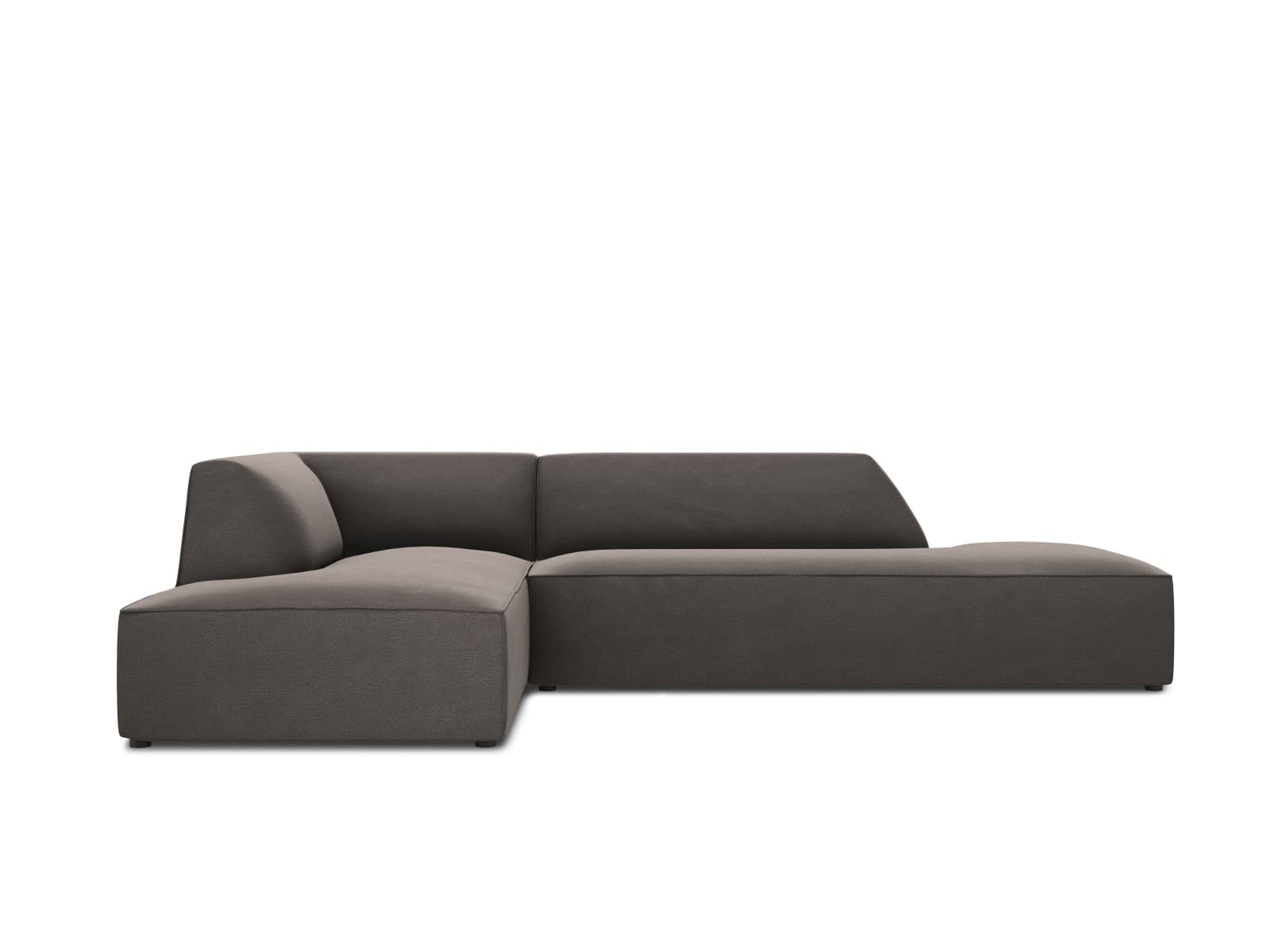 MICADONI Ruby hörnsoffa, vänster, 4 sittplatser - antracitgrå sammet och svart plast