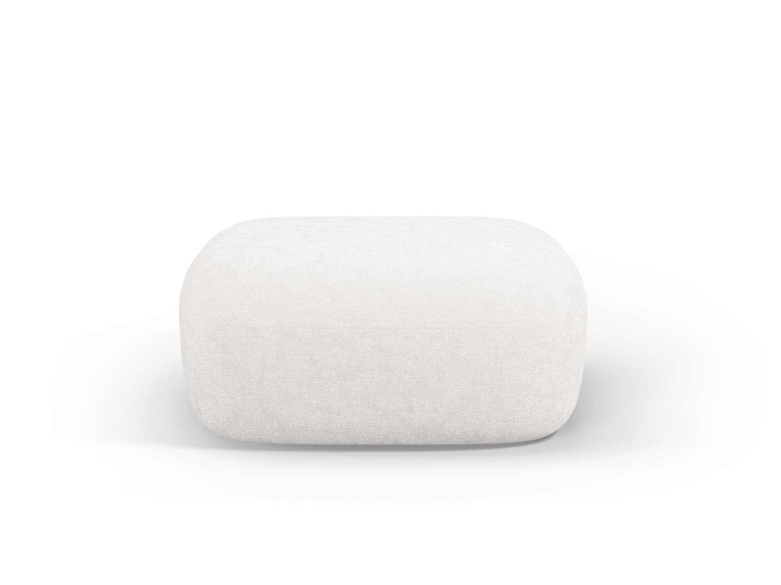 MICADONI Jenny-puff, rektangulär - beige chenille och svart plast (90x88x40)