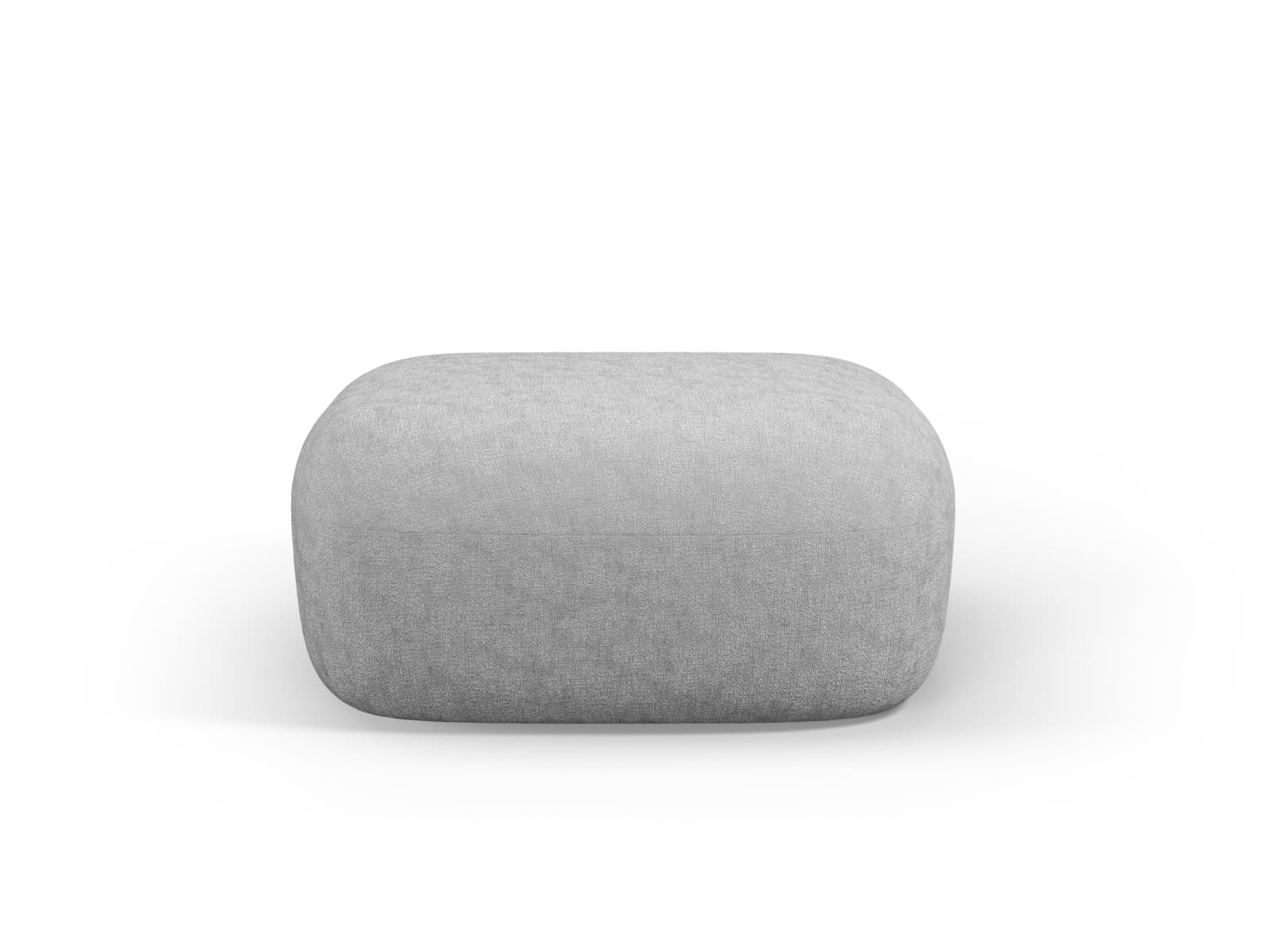 MICADONI Jenny-puff, rektangulär - silver chenille och svart plast (90x88x40)