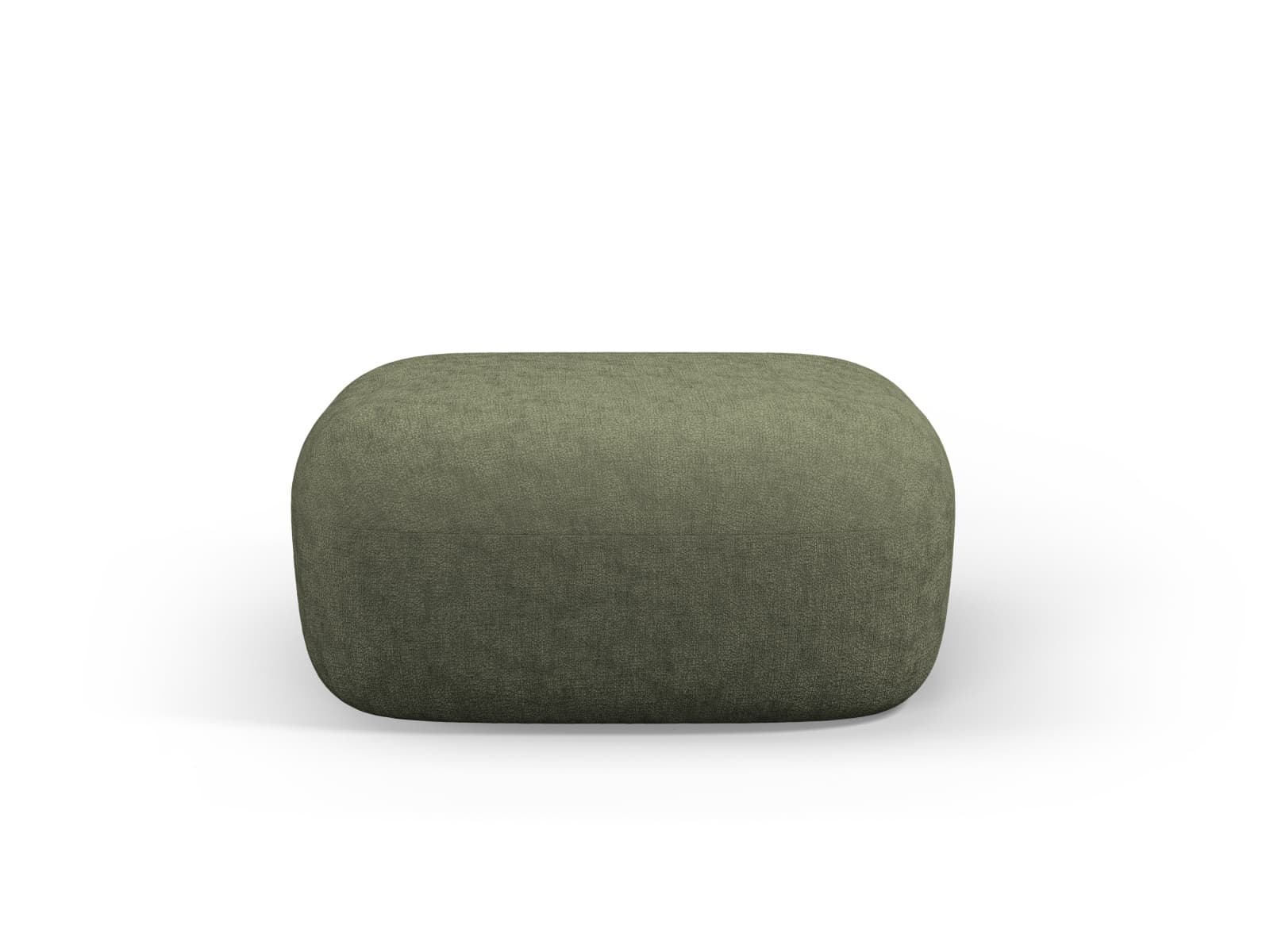 MICADONI Jenny-puff, rektangulär - grön chenille och svart plast (90x88x40)