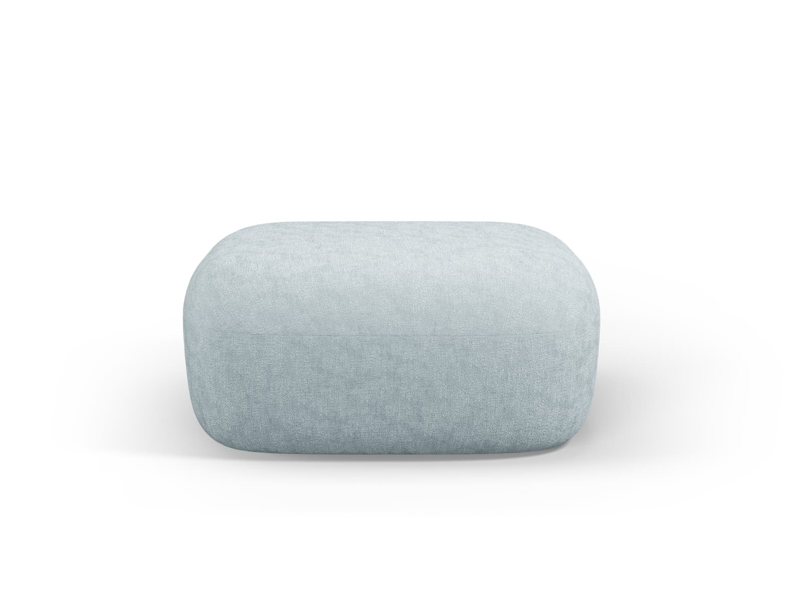 MICADONI Jenny-puff, rektangulär - blå chenille och svart plast (90x88x40)