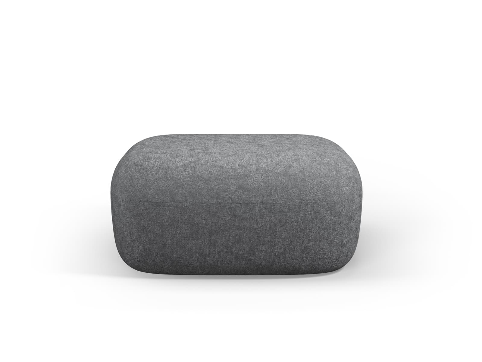 MICADONI Jenny-puff, rektangulär - antracitgrå chenille och svart plast (90x88x40)0