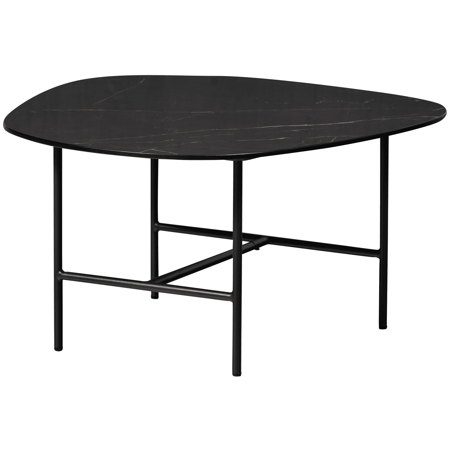 WOOOD VAJEN SOFFBORD MED MARMORLOOK BORDSKIVA SVART 70X70CM
