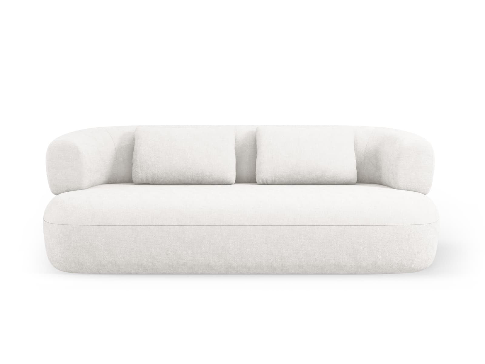 MICADONI Jenny soffa, 3 sittplatser - beige chenille och svart plast