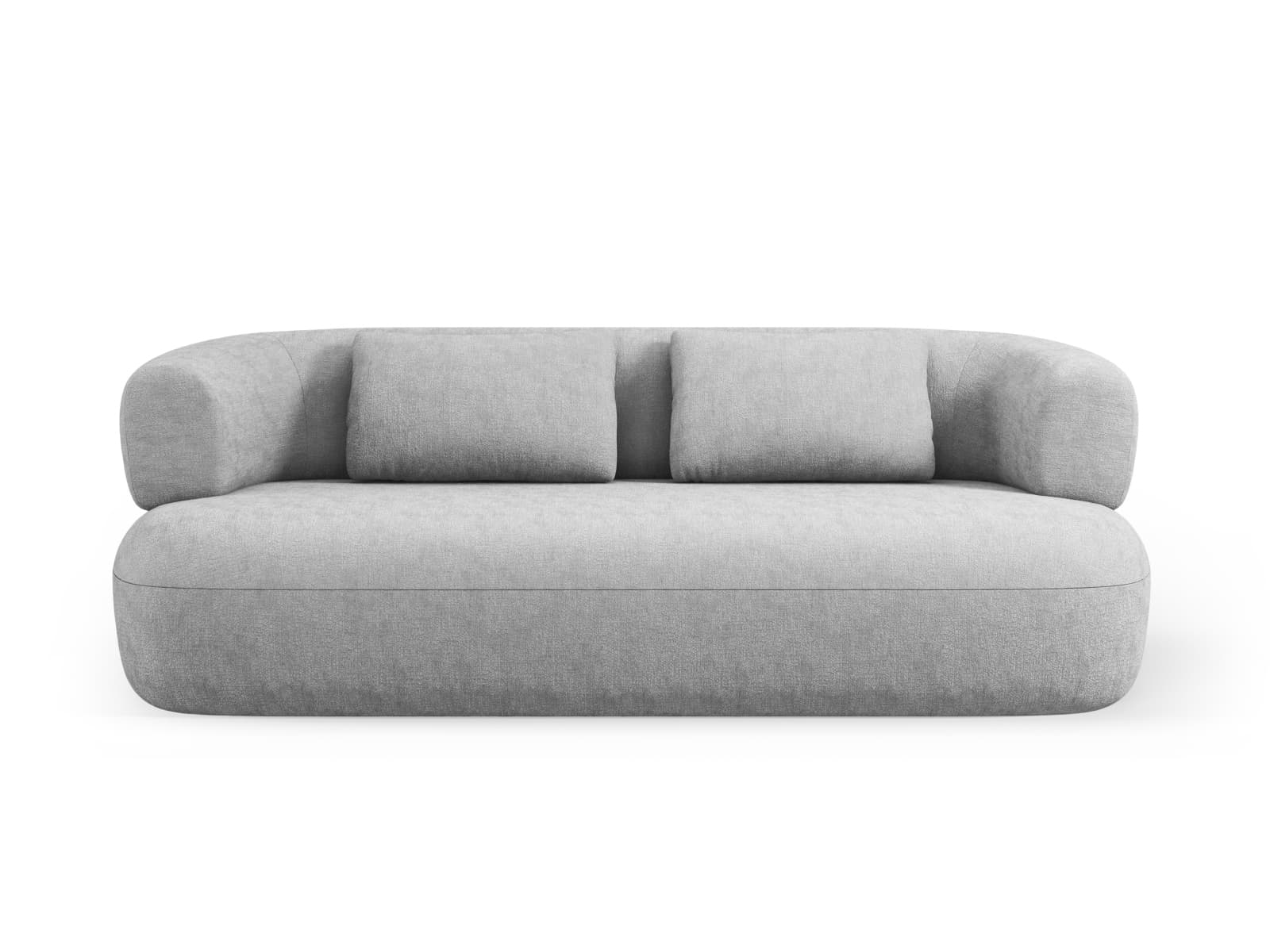 MICADONI Jenny soffa, 3 sittplatser - silver chenille och svart plast