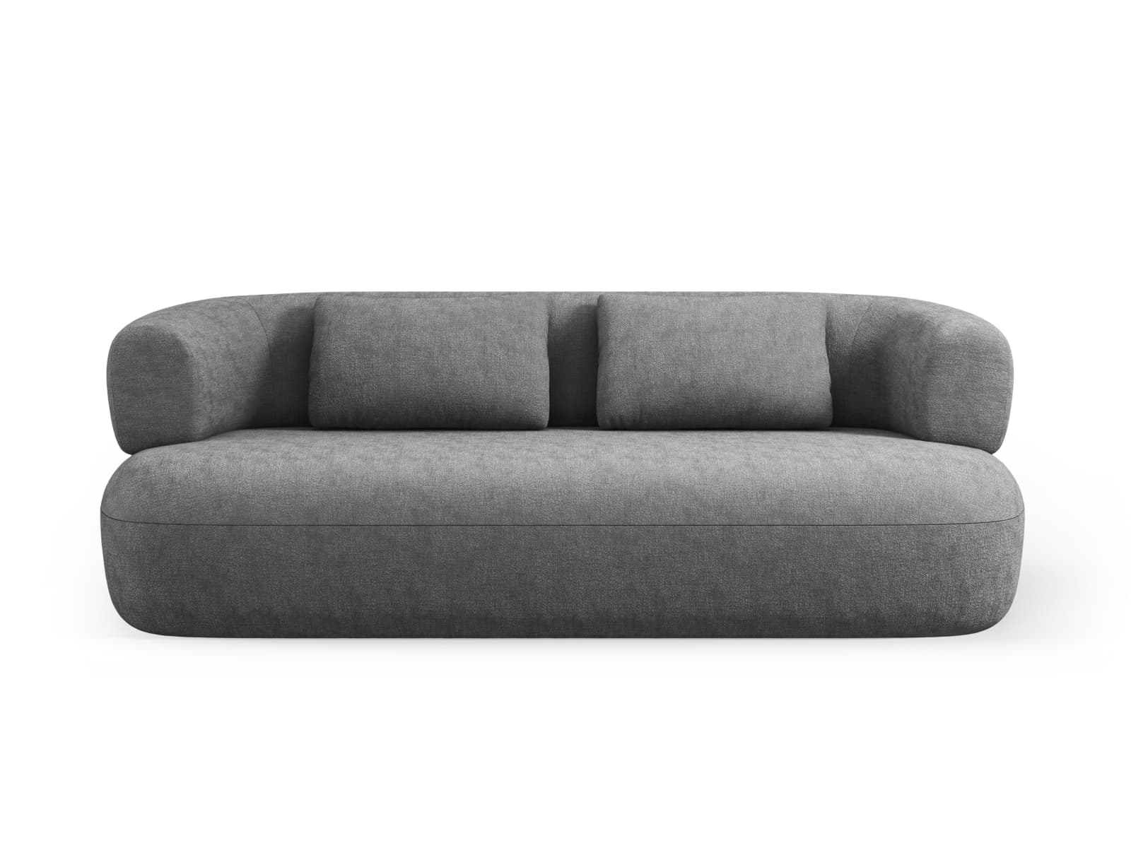 MICADONI Jenny soffa, 3 sittplatser - antracitgrå chenille och svart plast