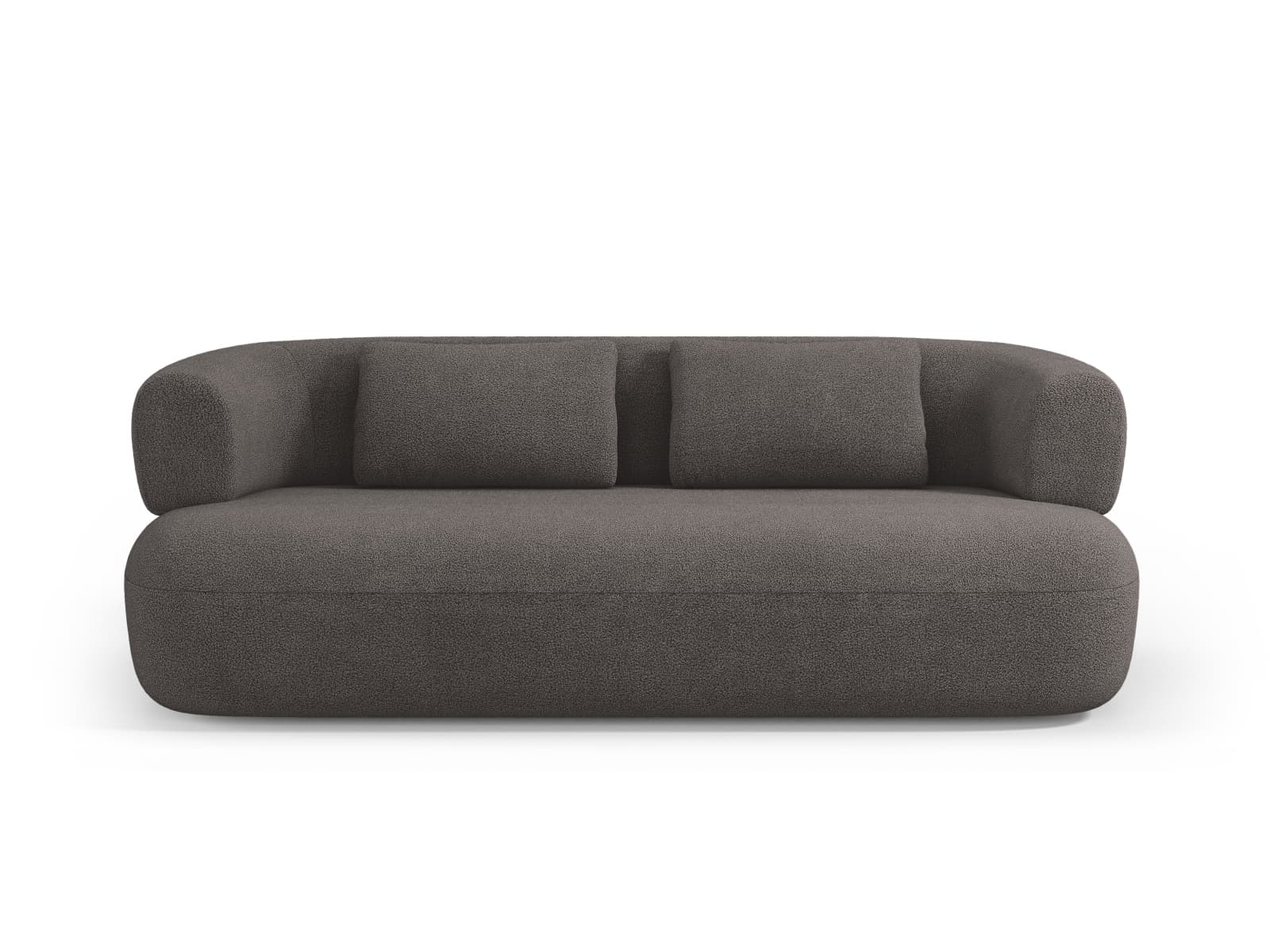 MICADONI Jenny soffa, 3 sittplatser - grå bouclé och svart plast