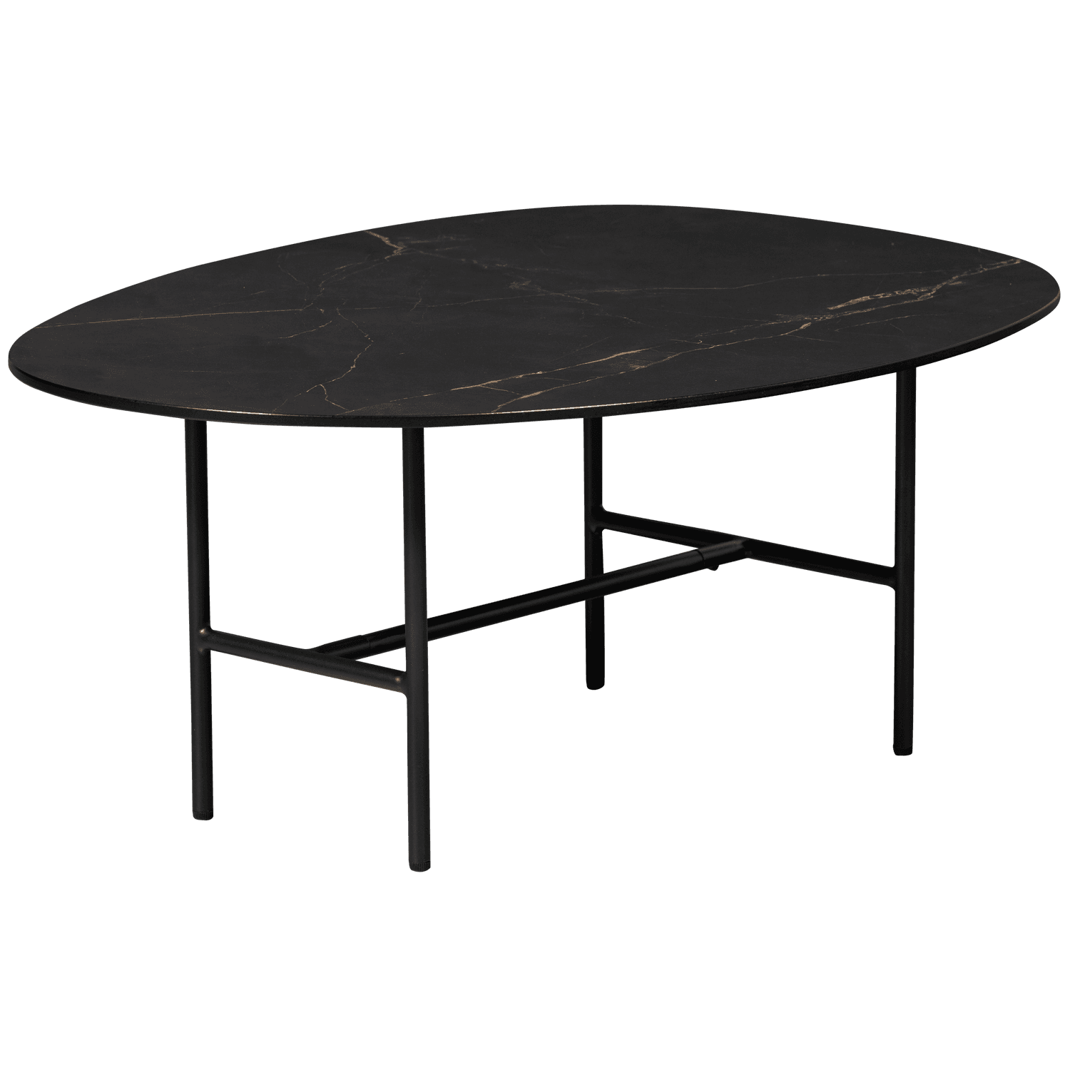 WOOOD VAJEN SOFFBORD MED MARMORLOOK BORDSKIVA SVART 80x60C