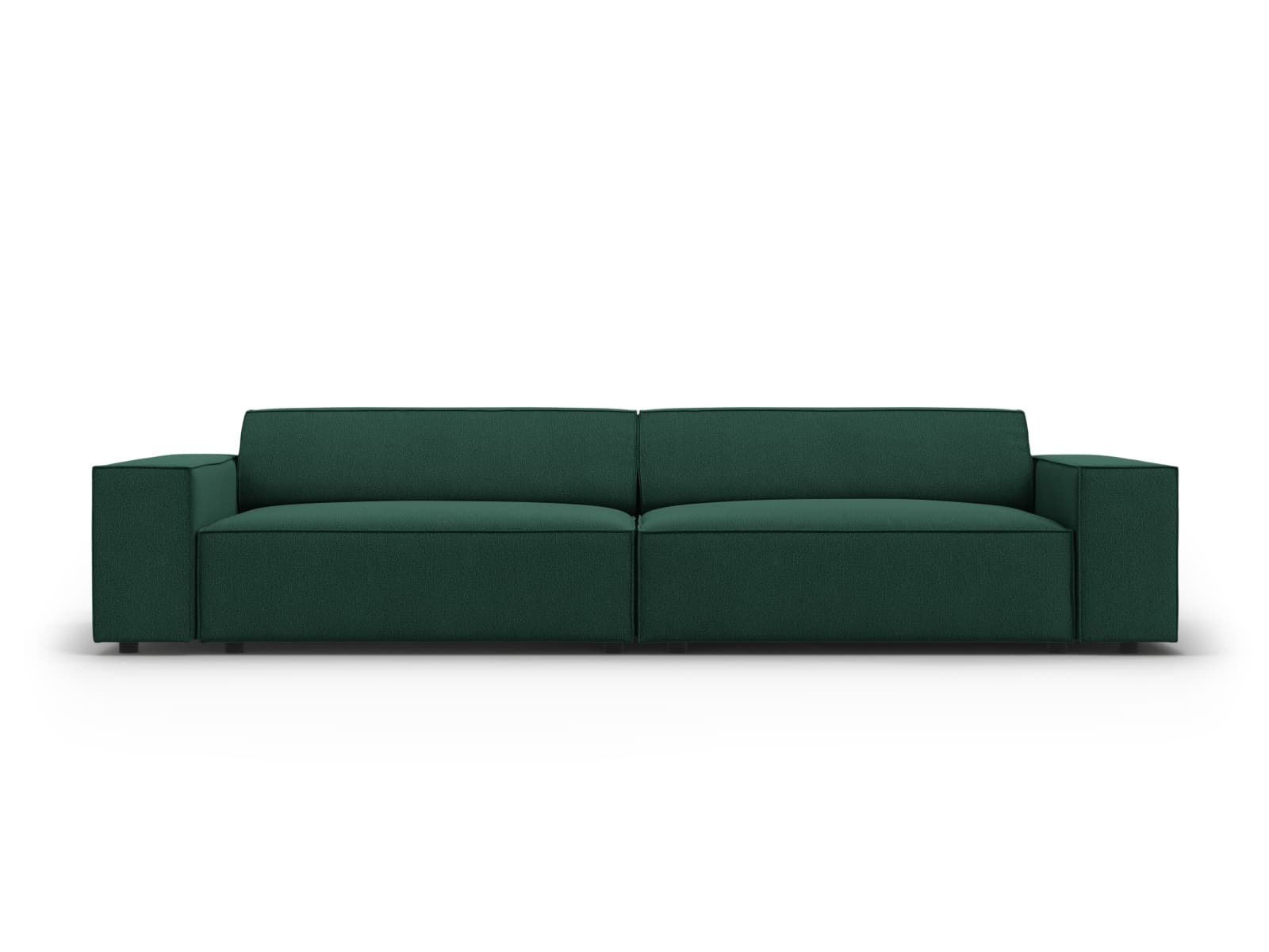 MICADONI Jodie soffa, 4 sittplatser - grönt tyg och svart plast