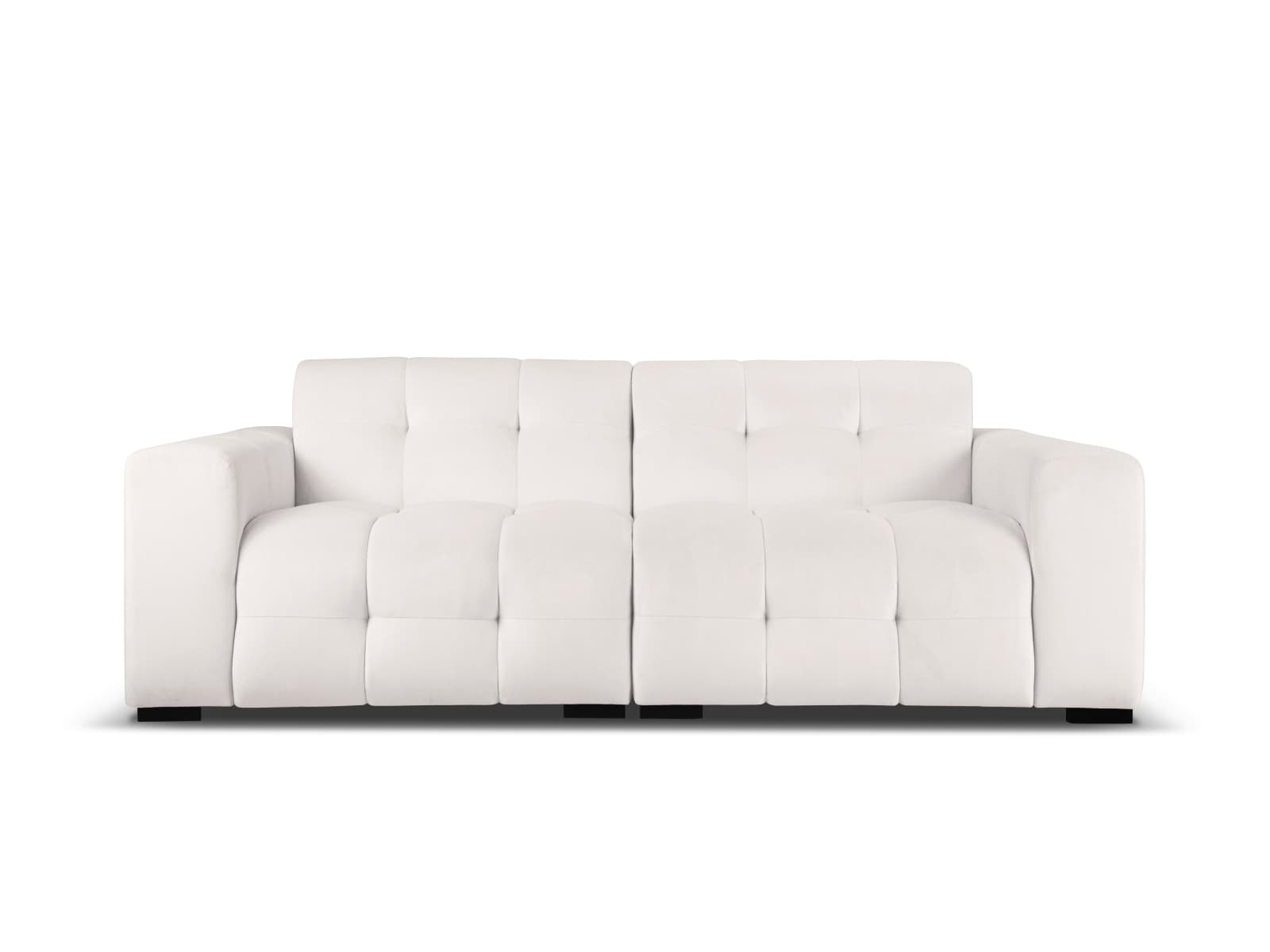 MICADONI Kendal soffa, 4 sittplatser - grå sammet och svart bok