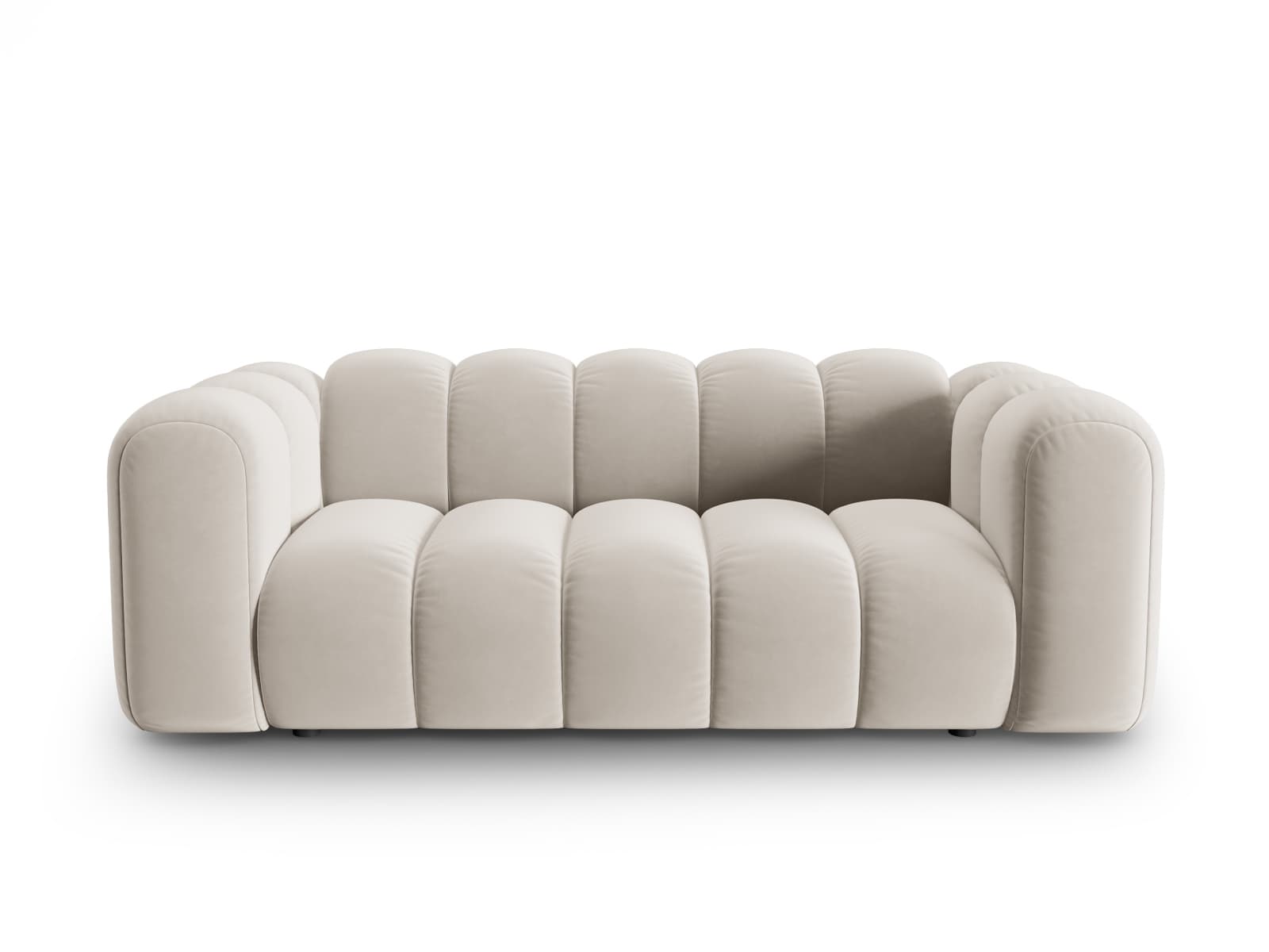 MICADONI Lupinsoffa, 2 sittplatser - beige sammet och svart plast