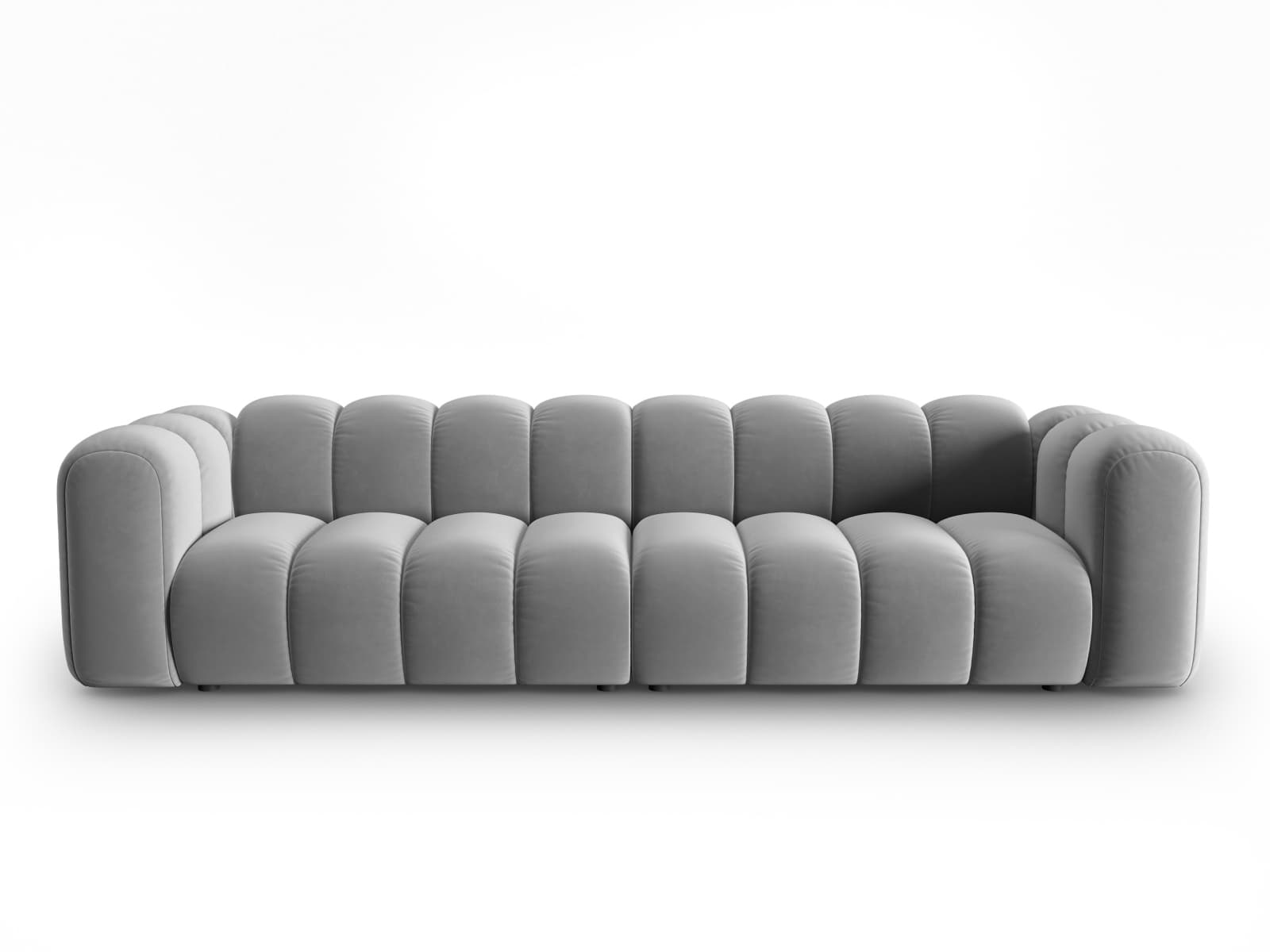 MICADONI Lupin Modul soffa, 4 sittplatser - grå sammet och svart plast