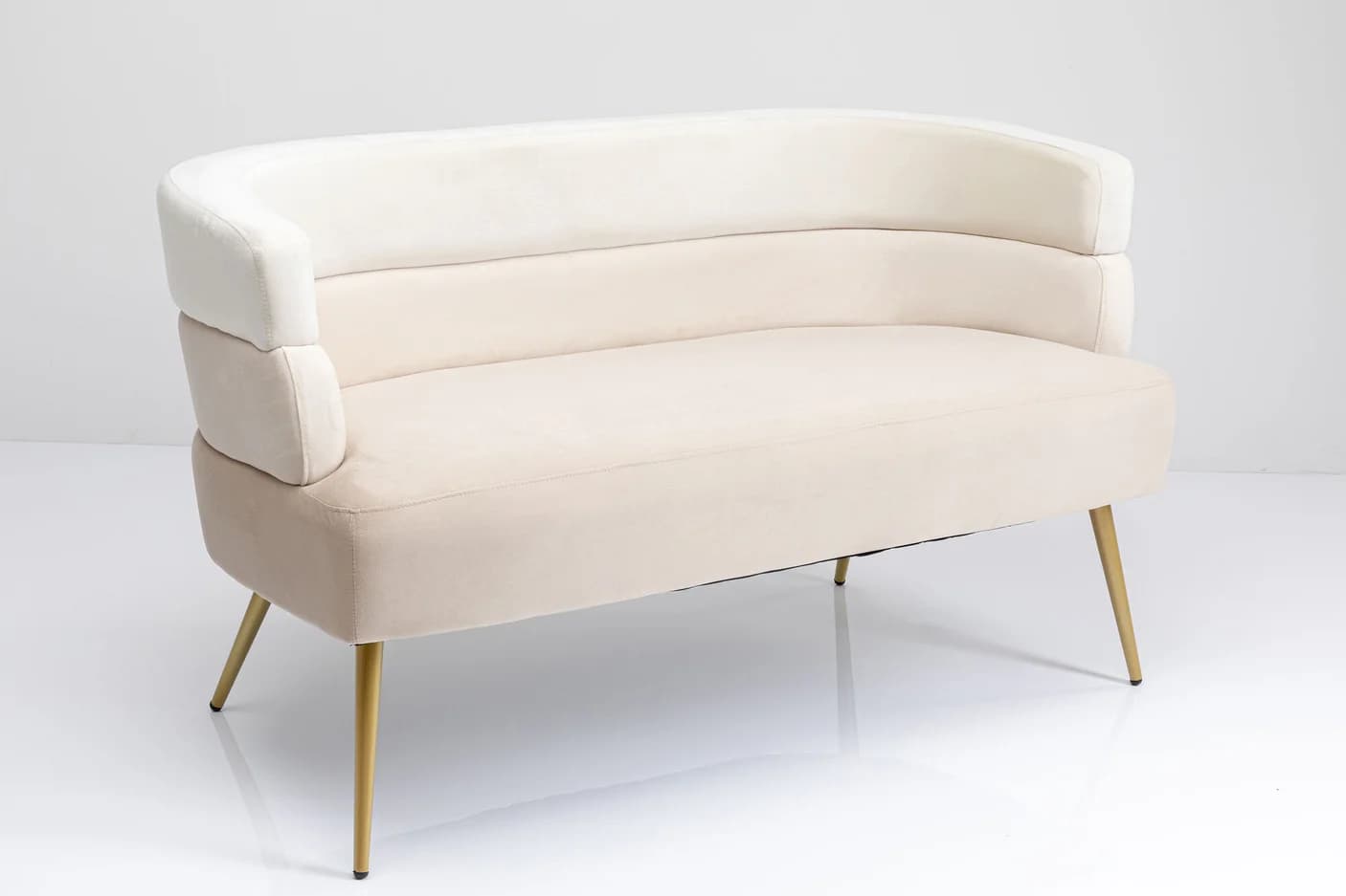 KARE DESIGN Sandwich Cream 2-sits soffa - beige polyester och stål