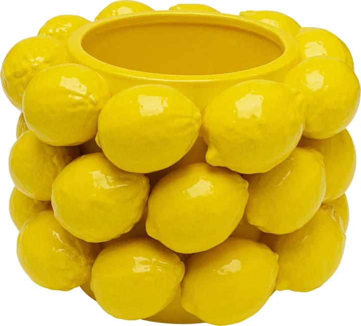 KARE DESIGN Citronjuice vas, rund - gult porslin (H:19cm)