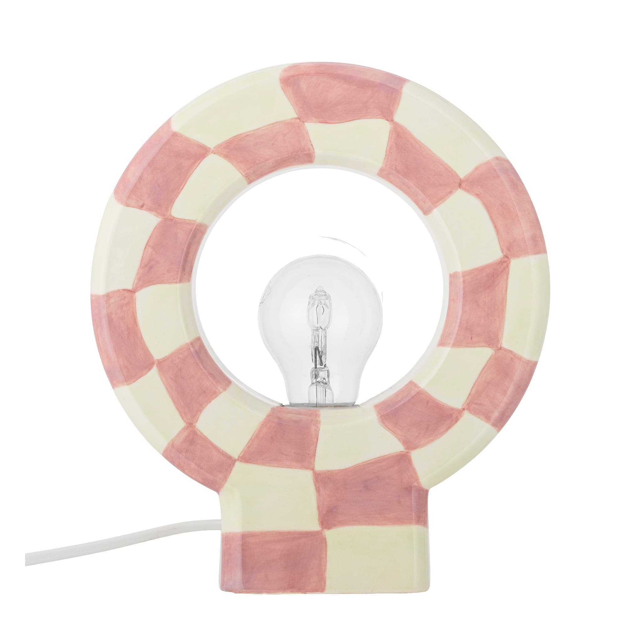 BLOOMINGVILLE Vialini bordslampa, rosa, stengods (L20,5xH23,5xB7 cm)