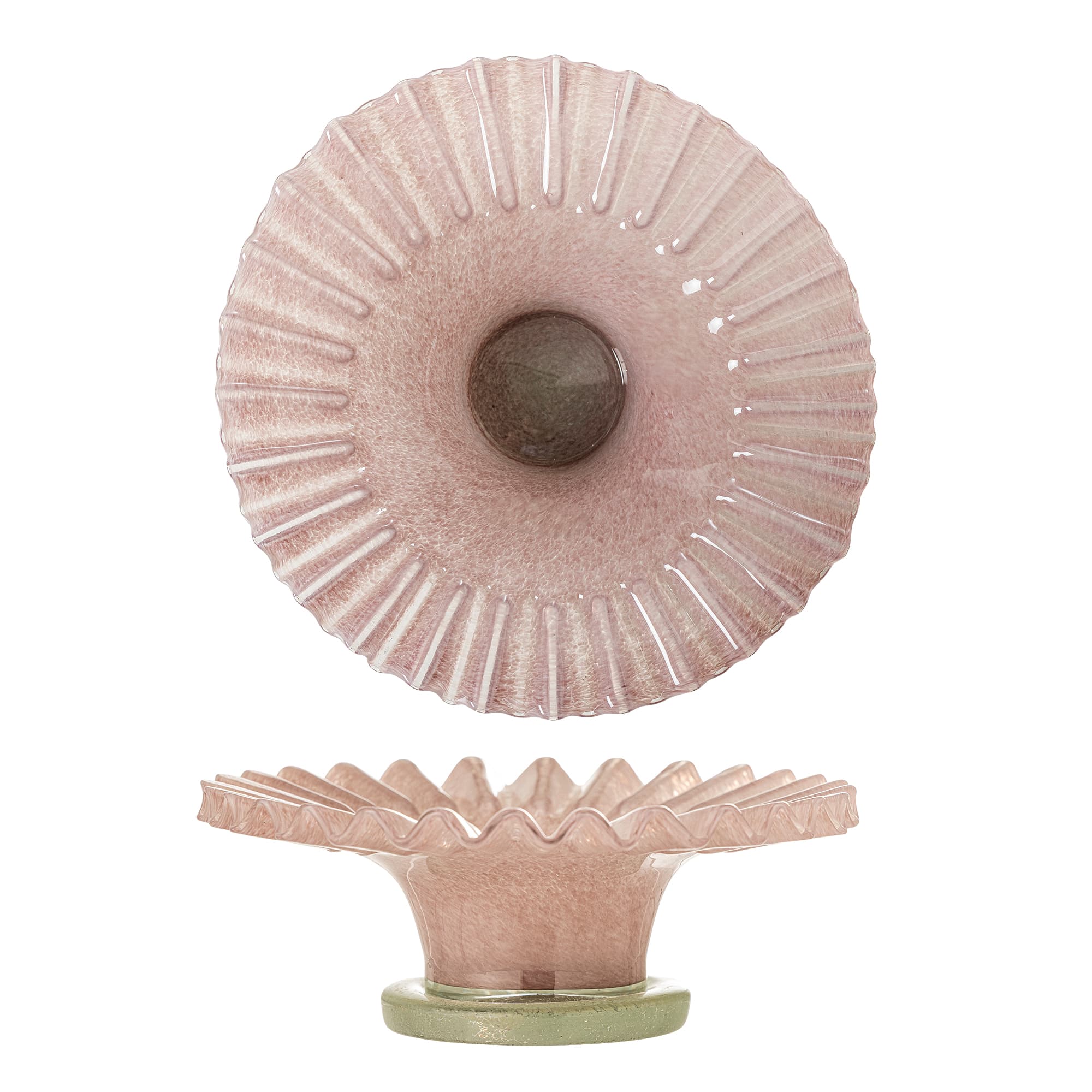 BLOOMINGVILLE Granat skål, rosa, glas