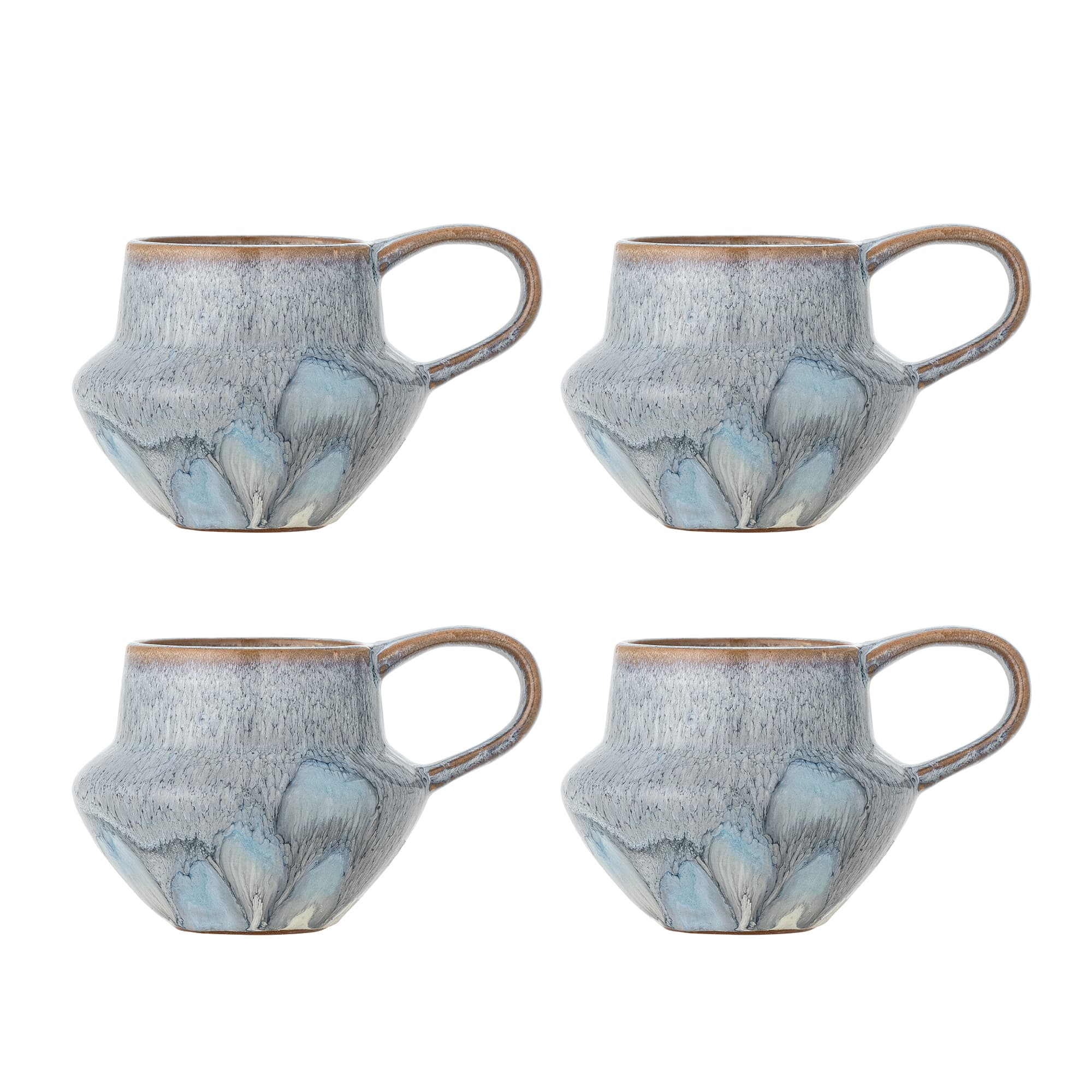 CREATIVE COLLECTION Bessie mugg, blå, stengods (D10xH9 cm, set om 4)