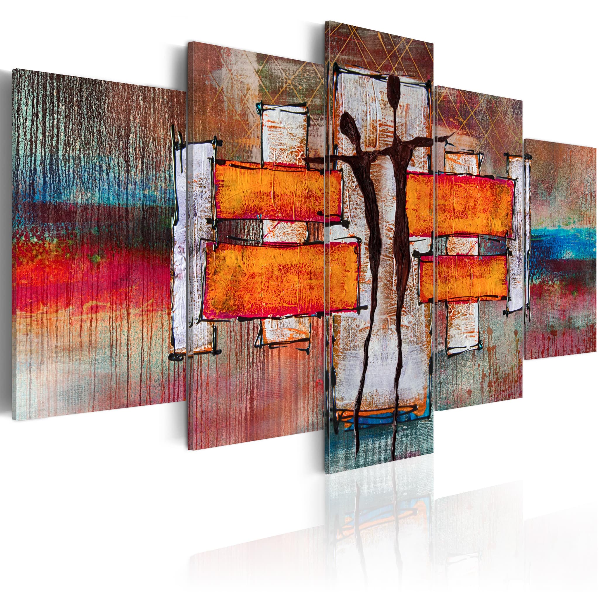 ARTGEIST bild tryckt på duk - The Land of Dance, 5 delar - Flera storlekar 100x50