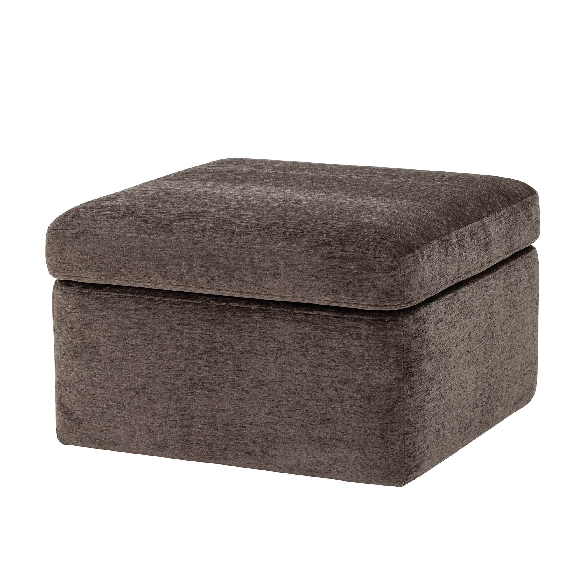 BLOOMINGVILLE Lanna sittpuff, fyrkantig - brun polyester sammet (70x70)