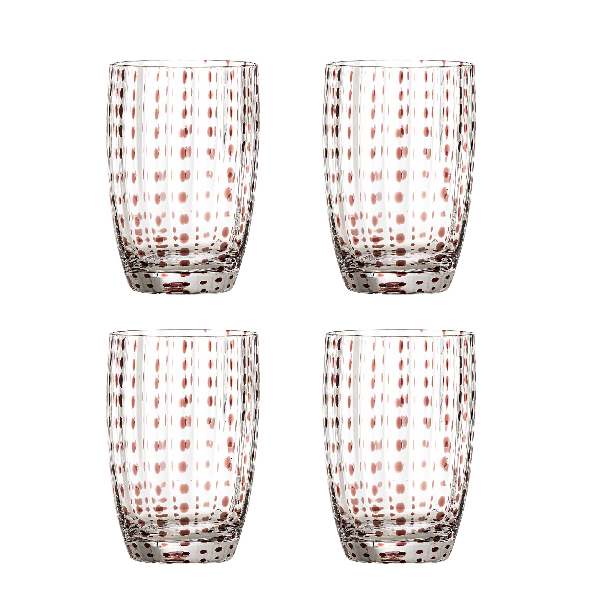 BLOOMINGVILLE Brinley dricksglas, brunt, glas (D7,5xH11 cm, set om 4)