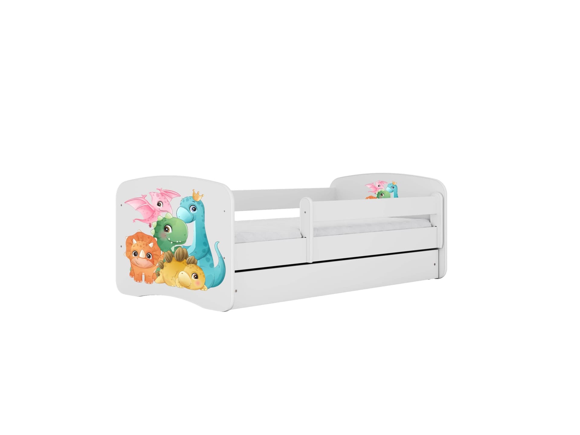 KOCOT KIDS Bed babydreams vita små dinos utan låda med madrass 140/70