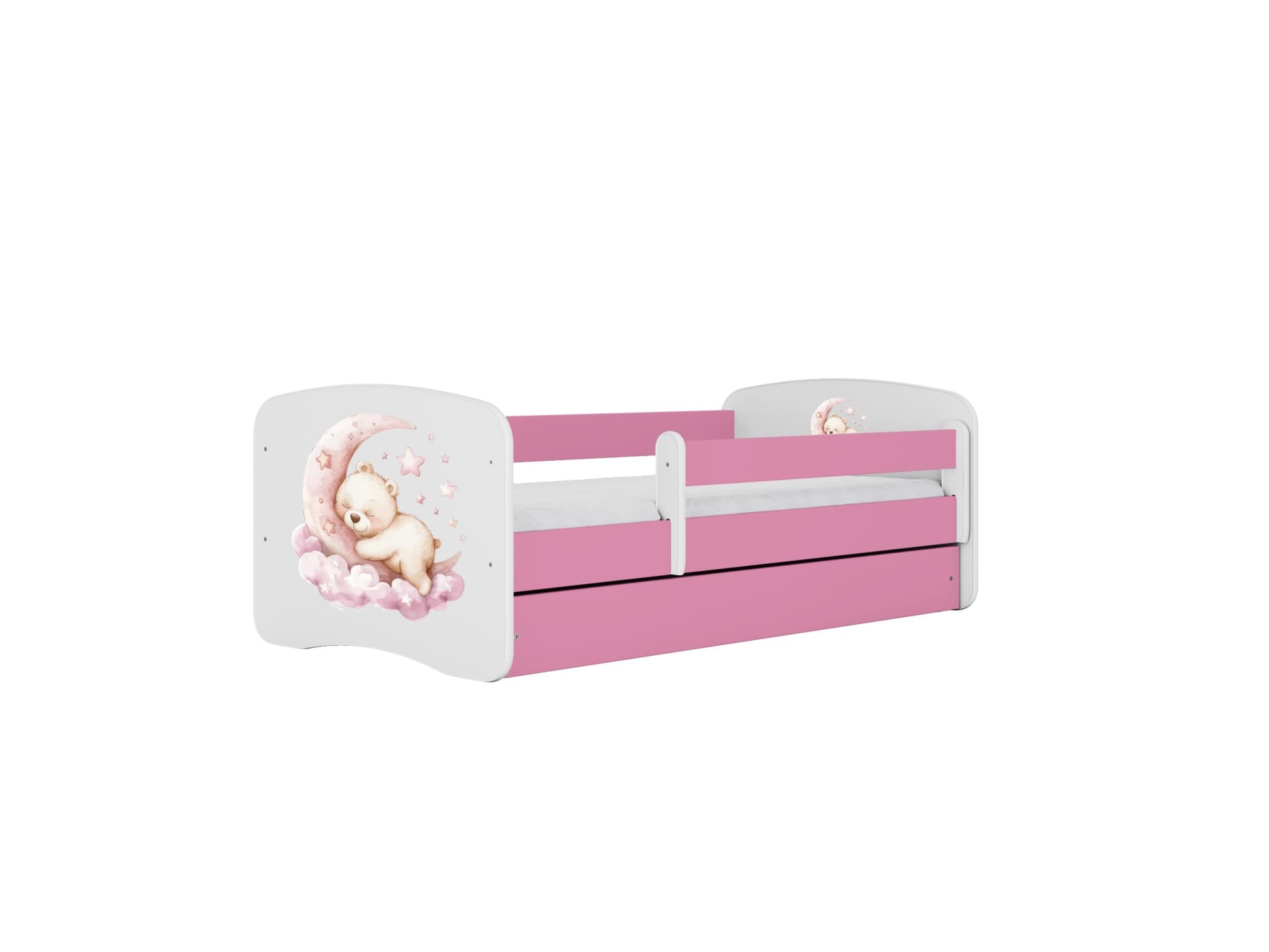 KOCOT KIDS Säng babydreams rosa dröm med låda med madrass 180/80