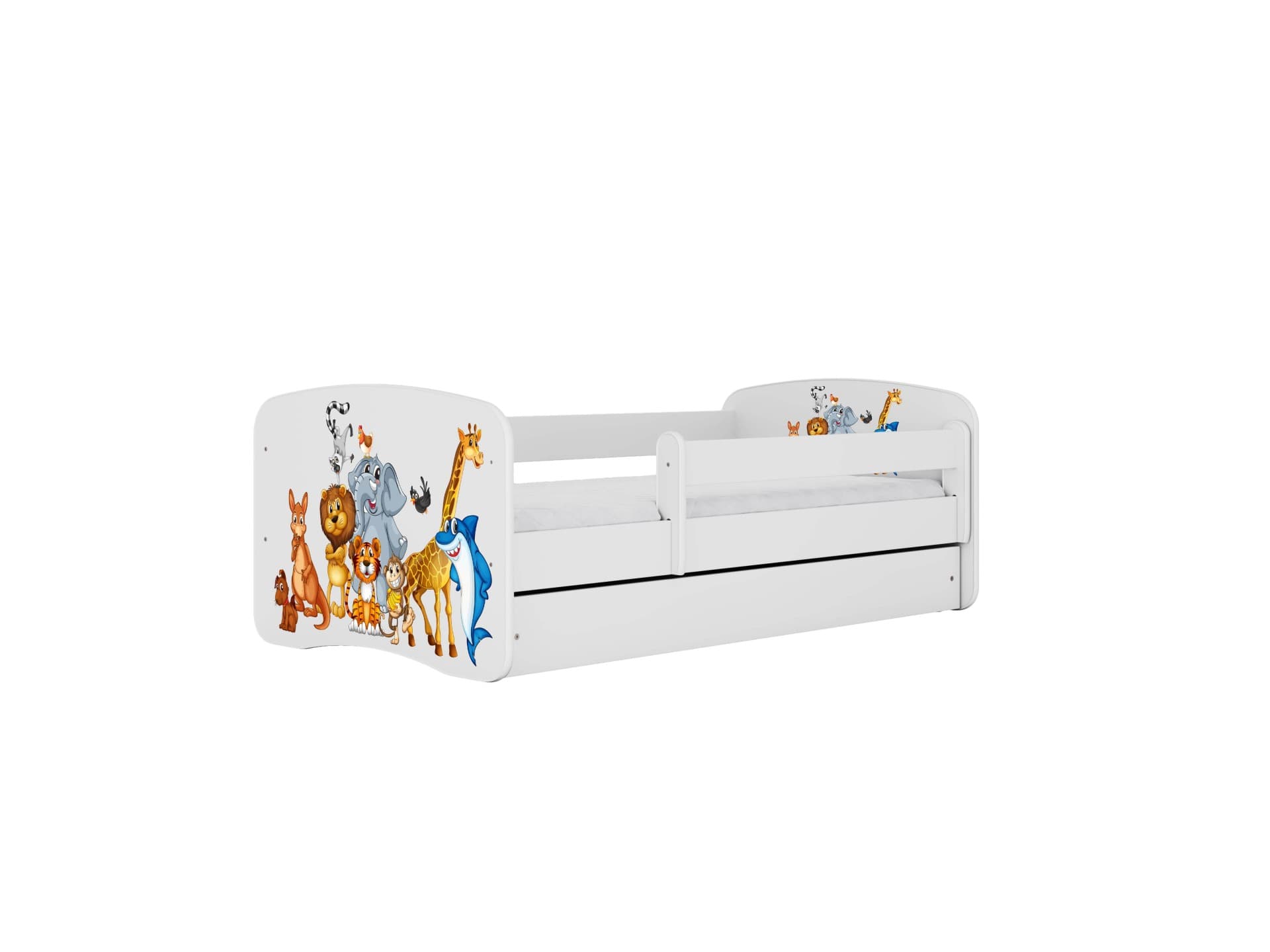 KOCOT KIDS Bed babydreams vita djur utan låda med madrass 140/70