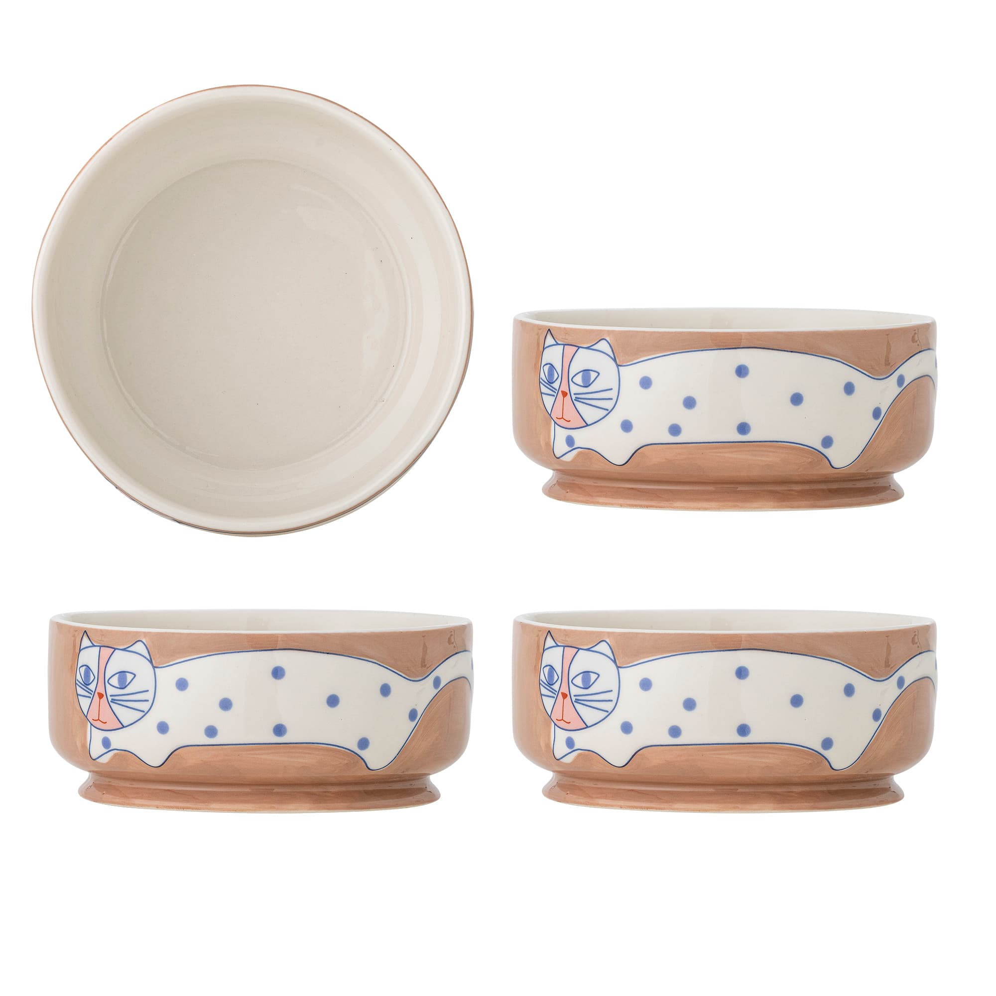 BLOOMINGVILLE Missy Skål, Brun, Stengods (D14,5xH6 cm, Set om 4)