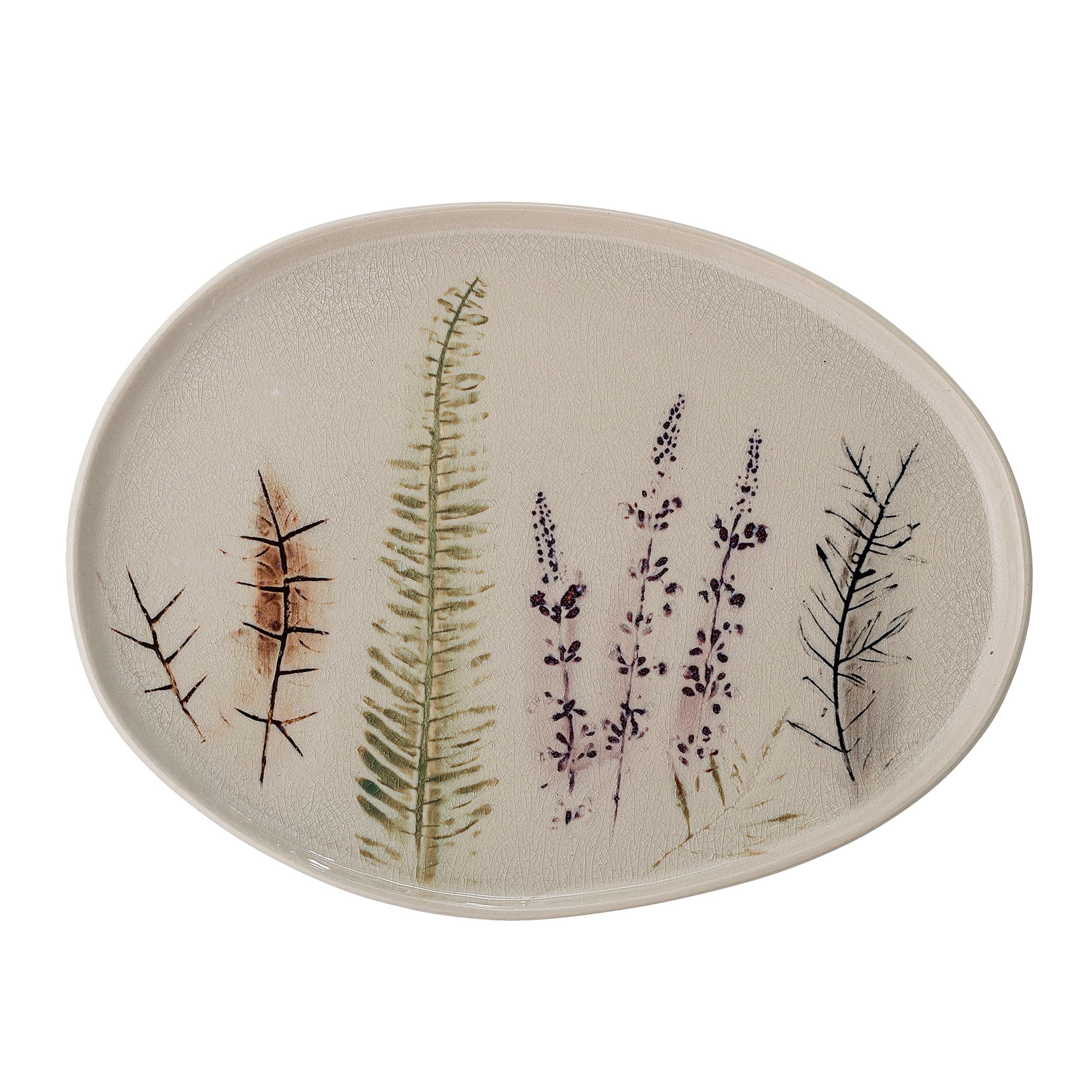 BLOOMINGVILLE Bea Serveringsfat, Natur, Stengods, L34,5xH2xB26 cm