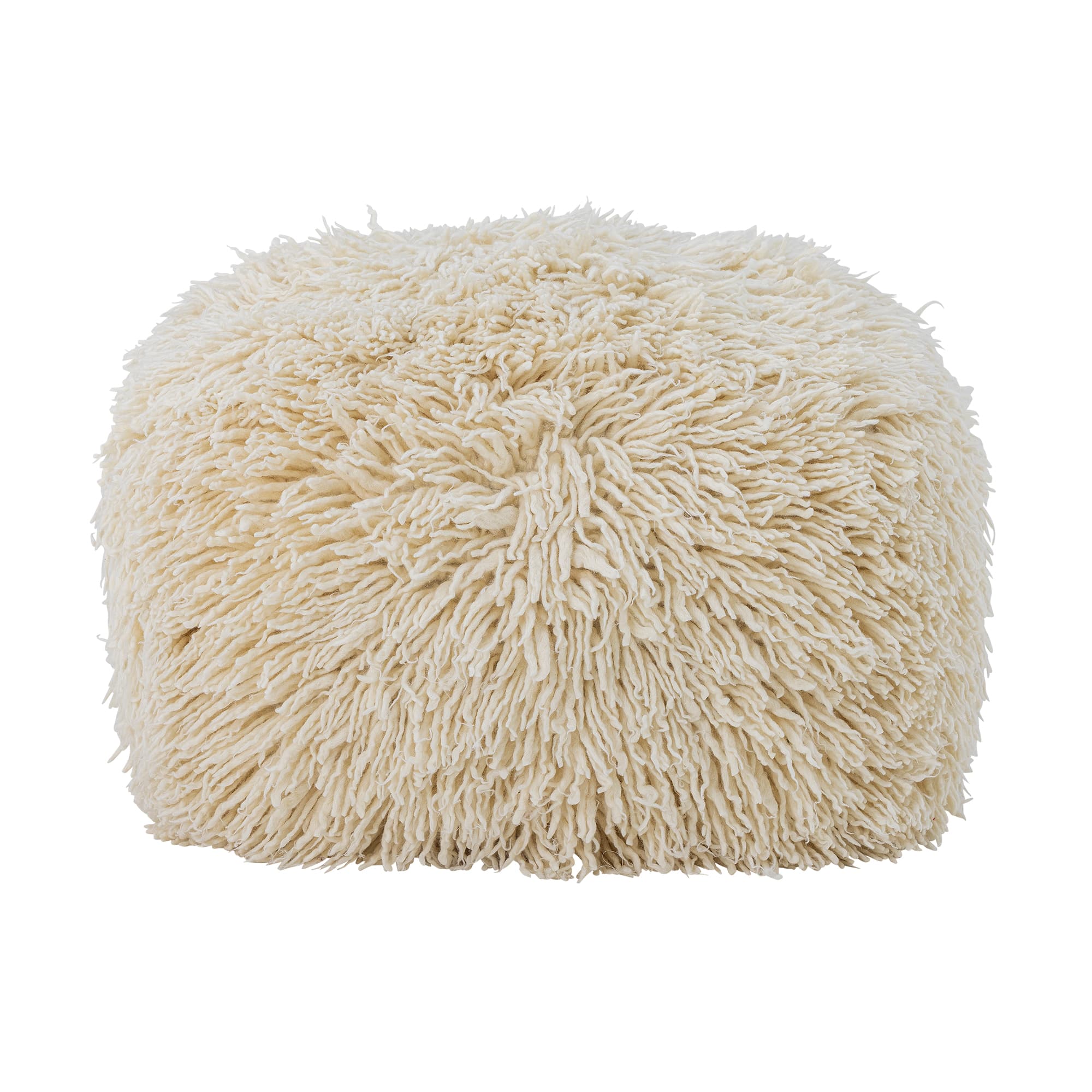 BLOOMINGVILLE Lomba-puff, fyrkantig - naturlig ull (60x60)