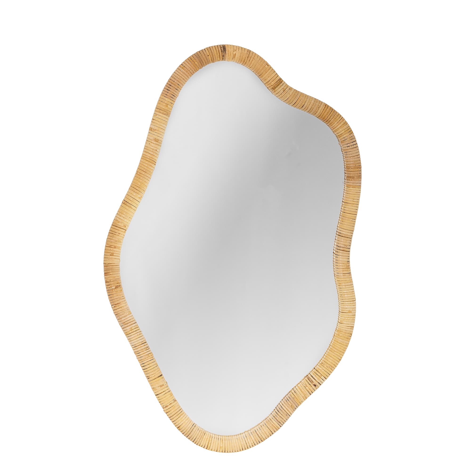 BLOOMINGVILLE Ashlie väggspegel, ekologisk - spegelglas och naturlig rotting (80x50)