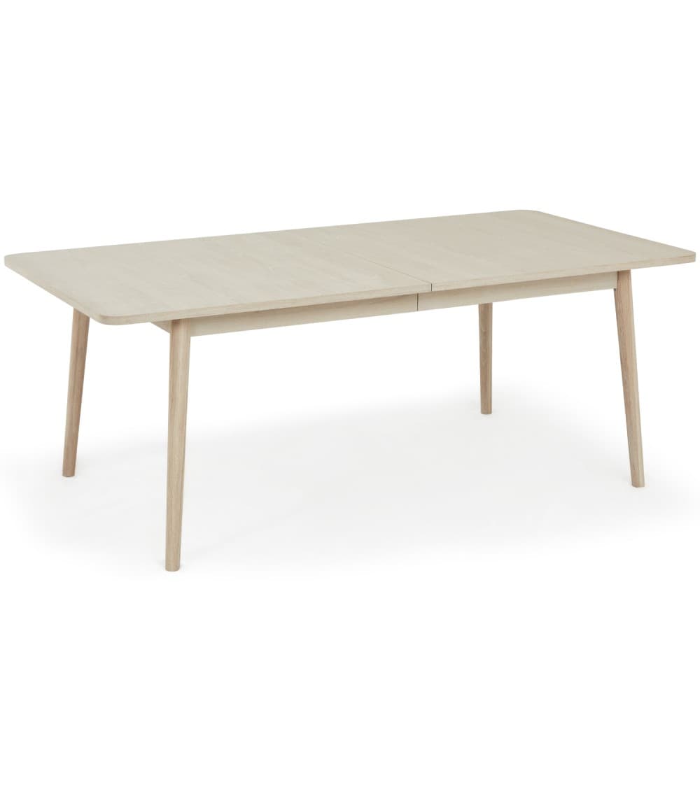 Nyborg matbord, w. 2 extra skivor - vitoljad ekfanér och trä (100x200(300))