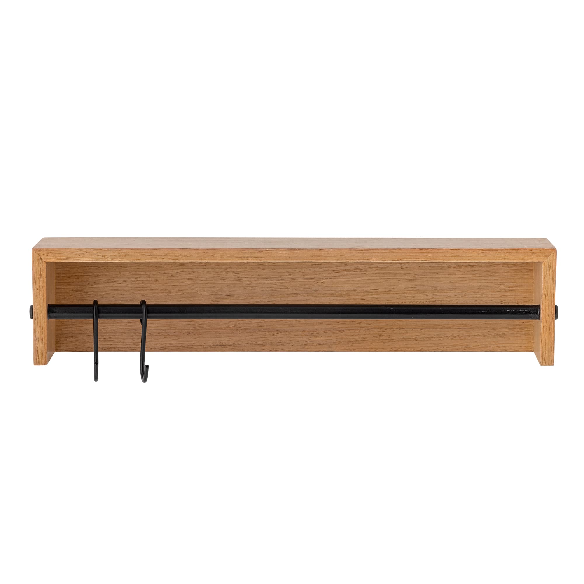 BLOOMINGVILLE Ryder vägghylla, w. 1 stång och 2 krokar - naturlig MDF