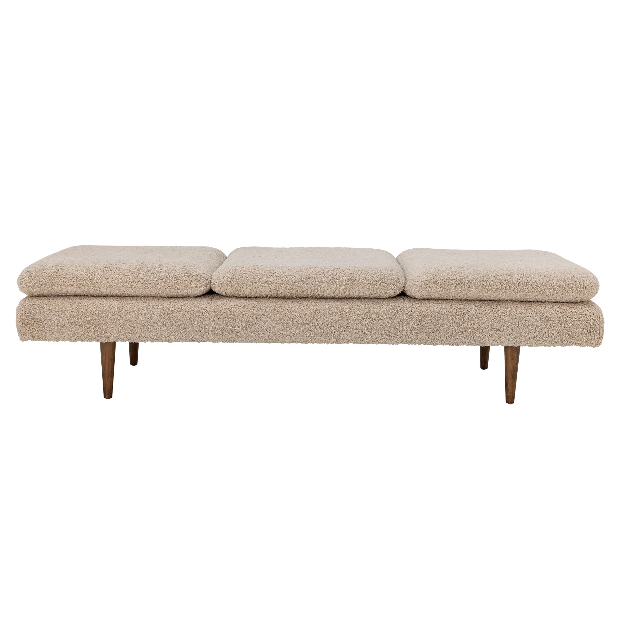 BLOOMINGVILLE Pione daybed - naturlig polyester och brunt gummiträ (198x77)