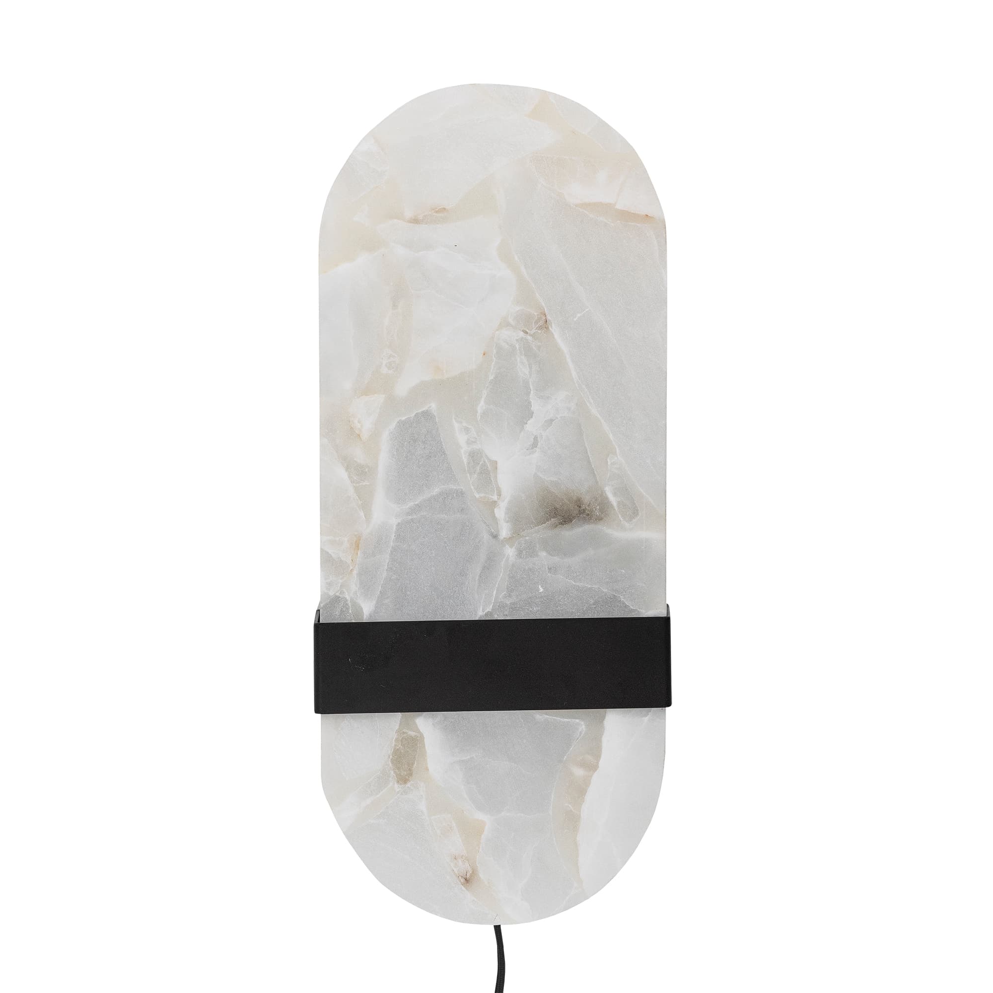 BLOOMINGVILLE Taco vägglampa - alabaster med marmorlook och svart järn