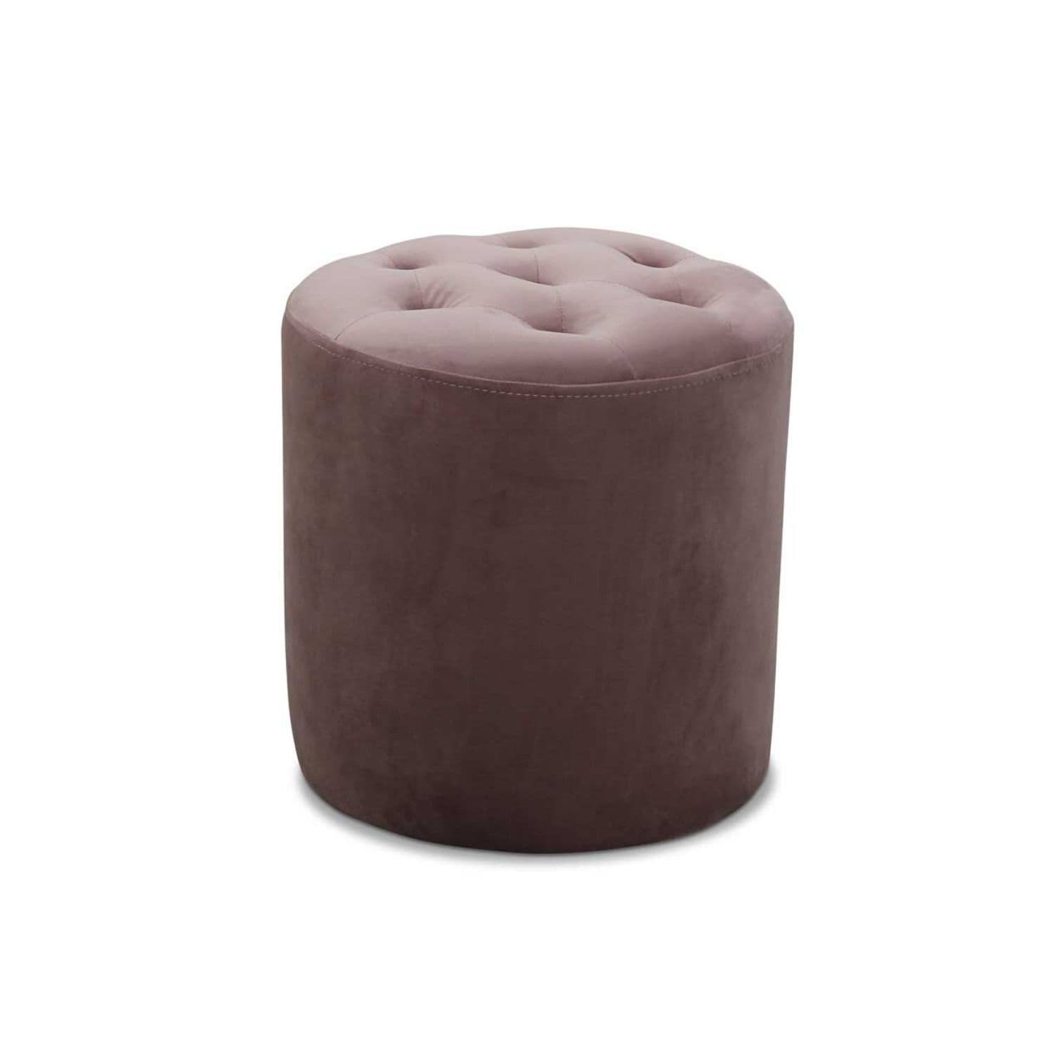 HAGA Pisa puff - rosa sammetstyg, rund (ø 35)