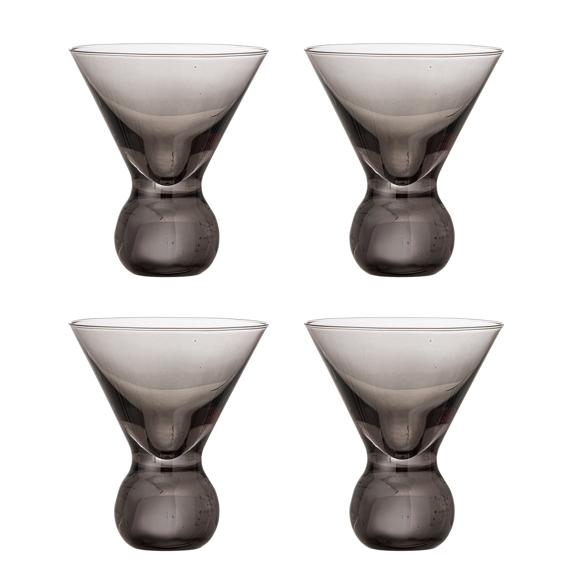 BLOOMINGVILLE Corliss Cocktailglas, Grått, Glas (D9,5xH11 cm, Set om 4)