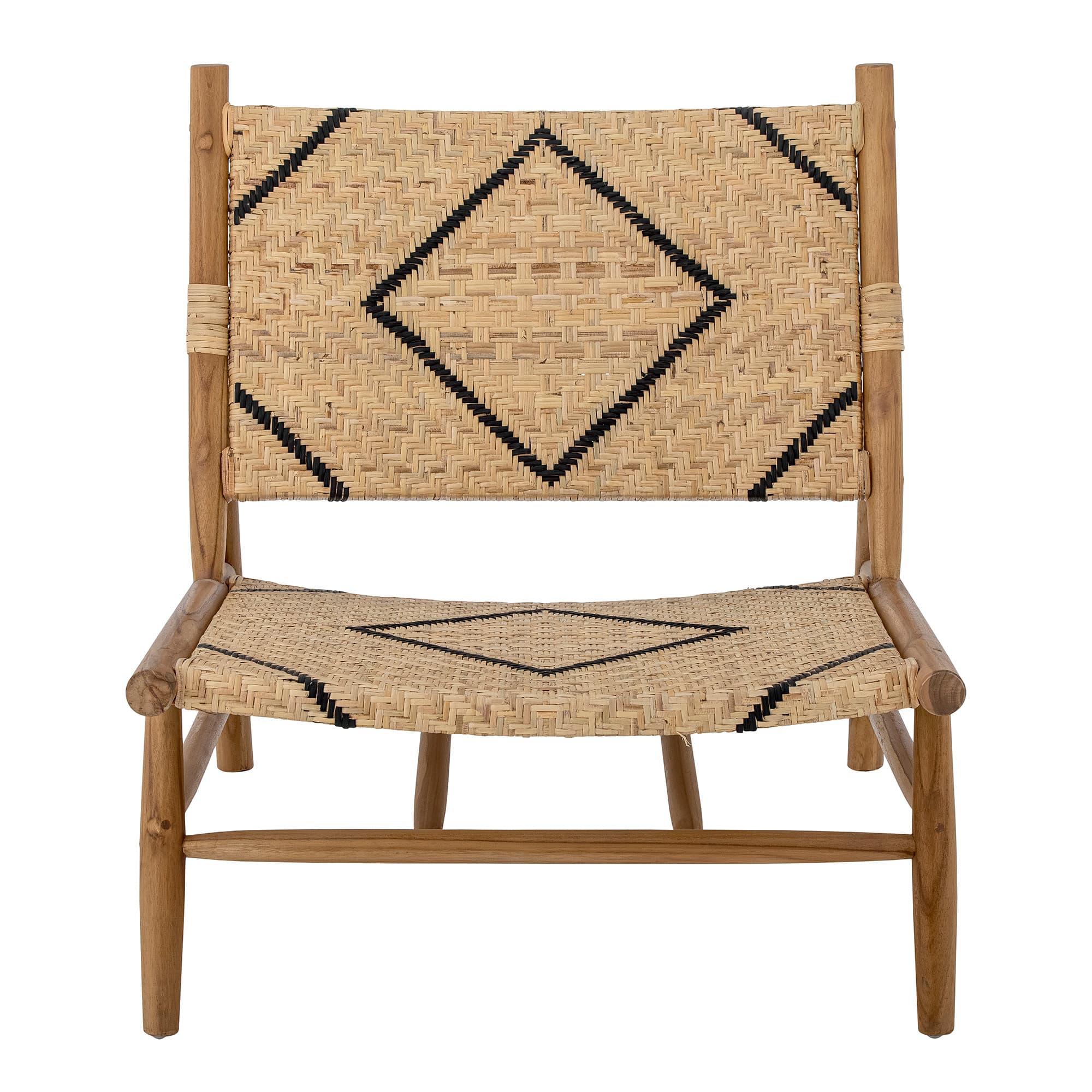 CREATIVE COLLECTION Lennox fåtölj - naturlig/svart rotting och naturligt teak