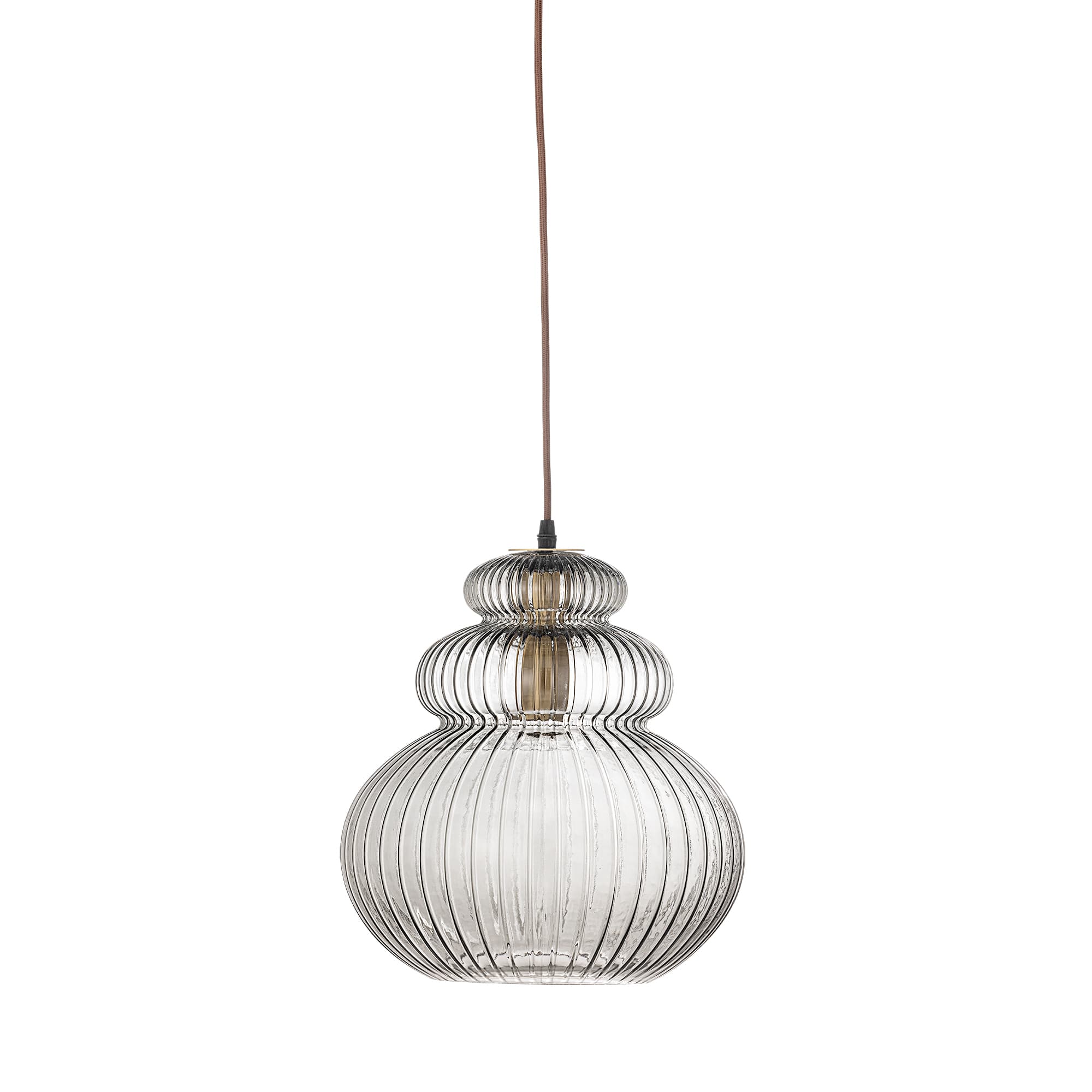 BLOOMINGVILLE Sybia Taklampa, Grå, Glas (D31,5xH33 cm)