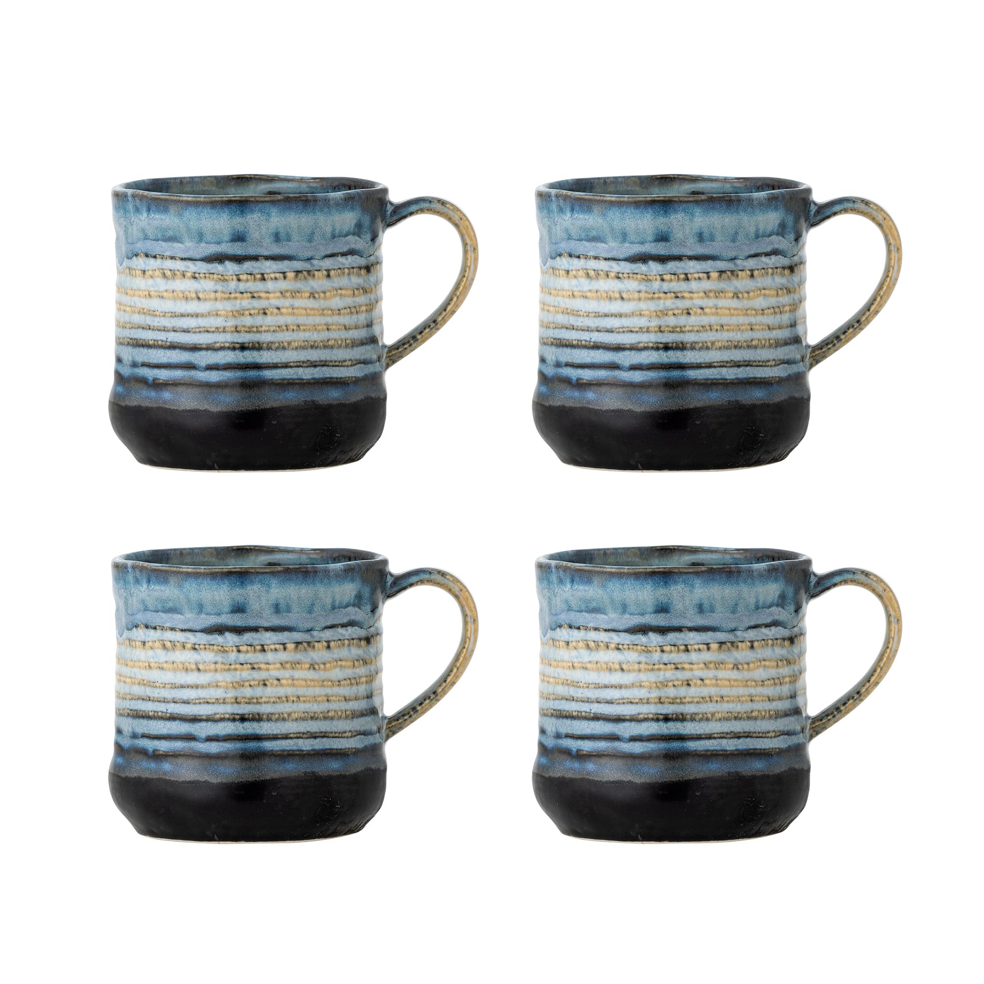 BLOOMINGVILLE Deana mugg, blå, stengods (D8,5xH9 cm, set om 4)