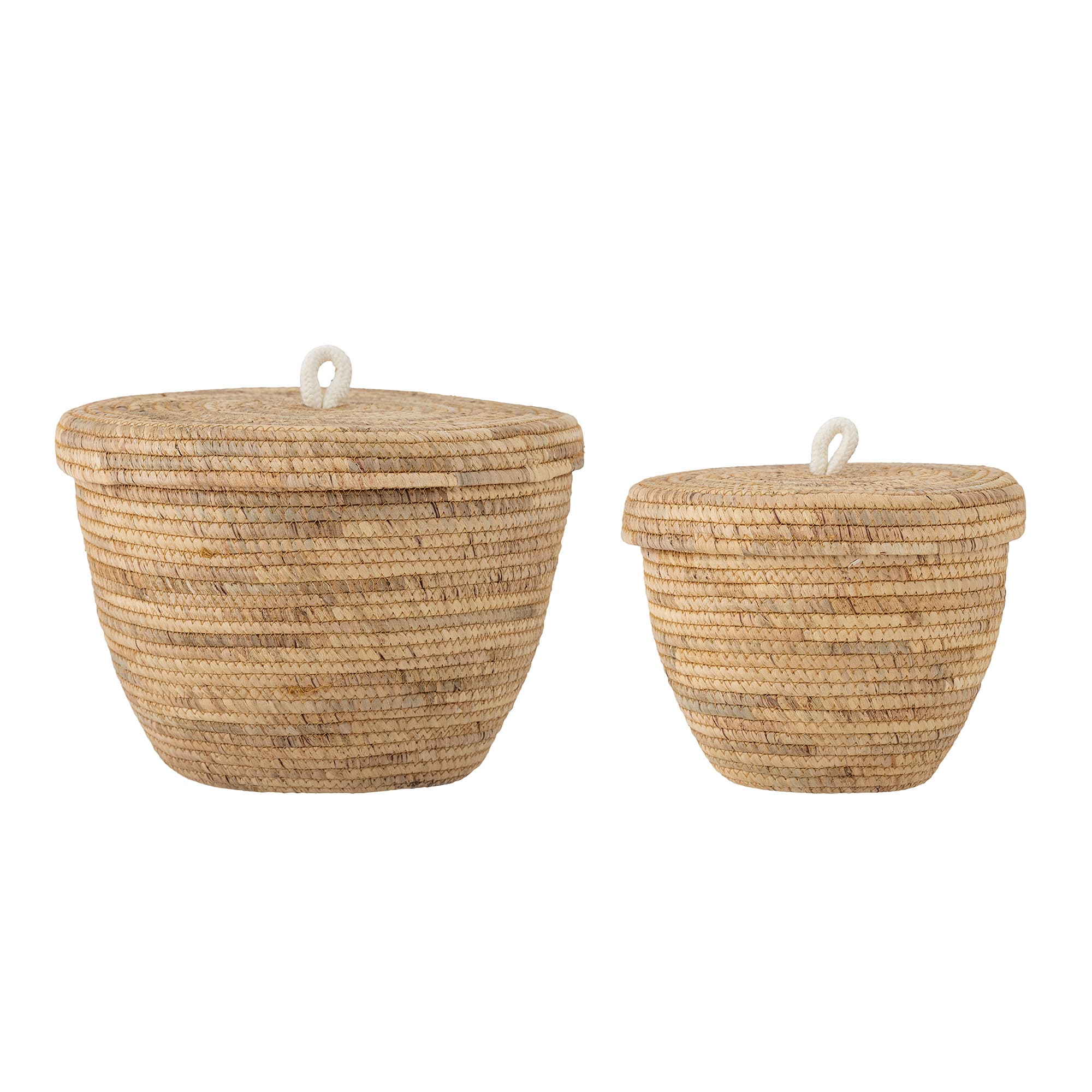 BLOOMINGVILLE Noi korg med lock - naturlig vattenhyacint (set med 2)