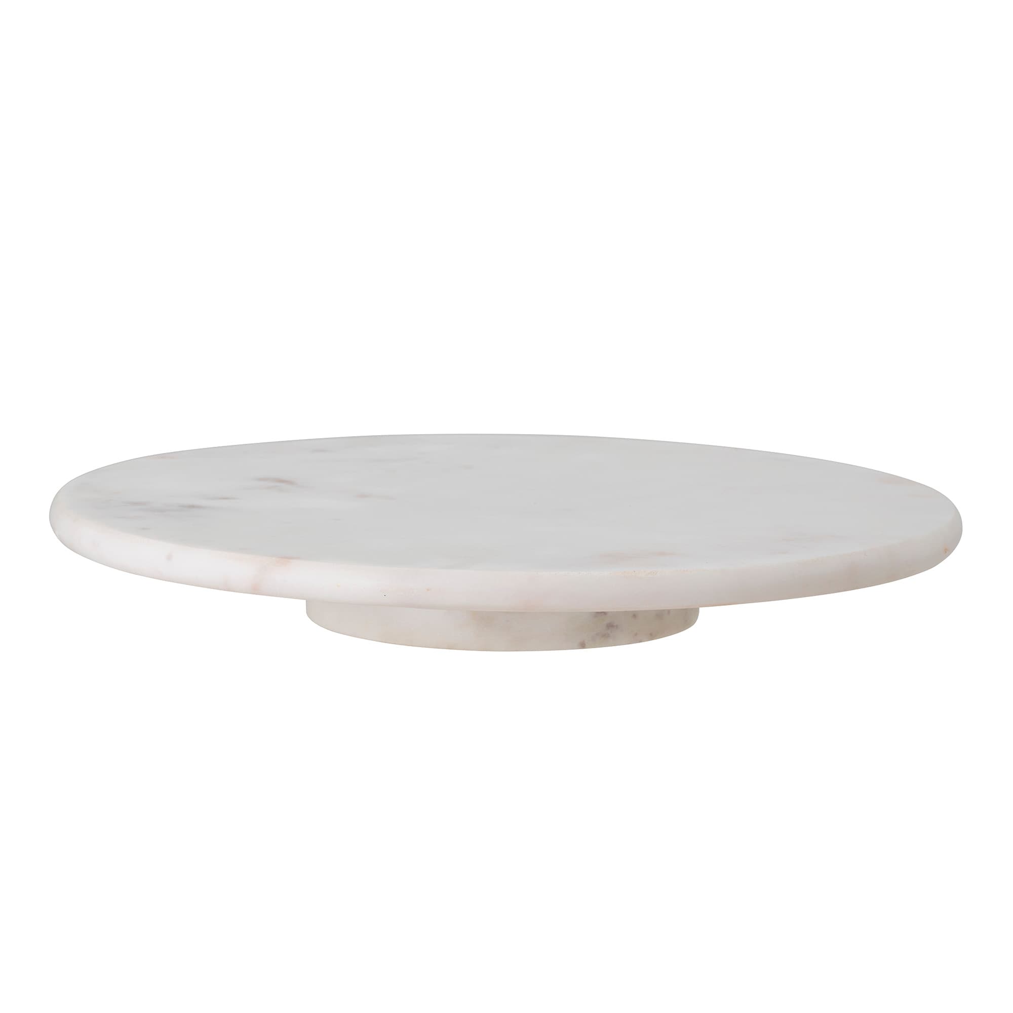 BLOOMINGVILLE Ellin Fat på vridbar bas, Vit, Marmor, D35,5xH4 cm