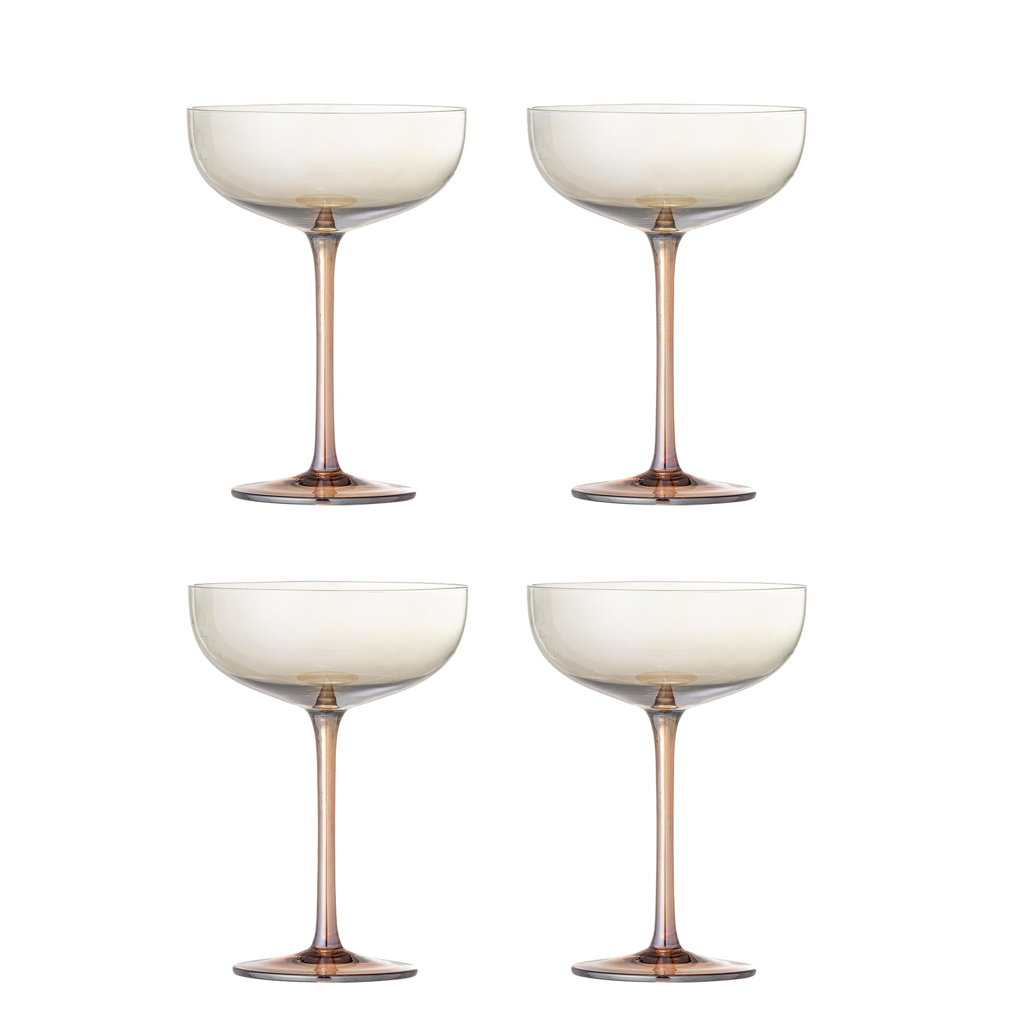 BLOOMINGVILLE Aston Cocktailglas, Brons, Glas (D12xH17 cm, Set om 4)