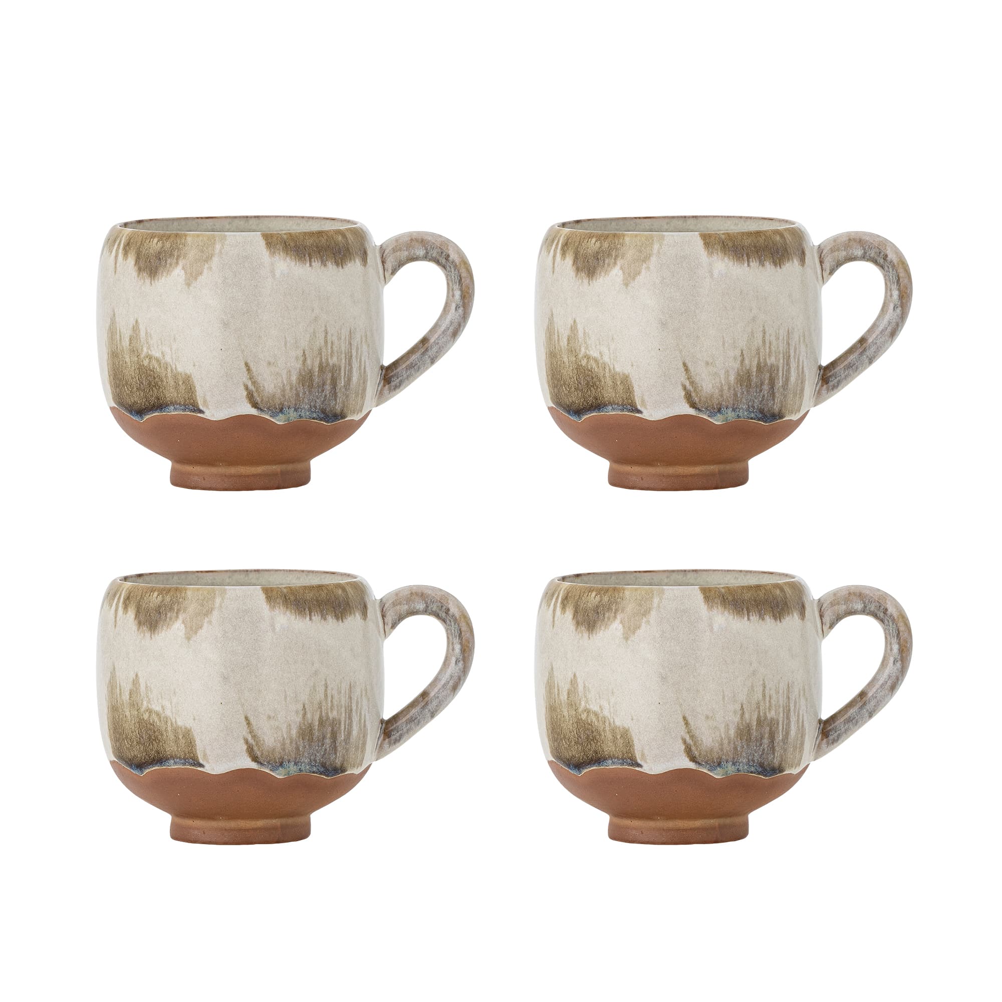 BLOOMINGVILLE Jadekopp, Natur, Stengods (D9,5xH8,5 cm, Set om 4)