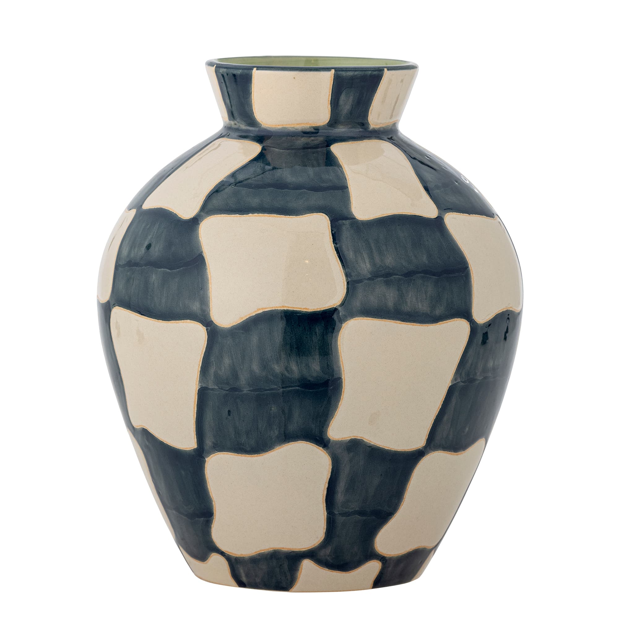 BLOOMINGVILLE Rutig vas, Blå, Stengods (D20xH24 cm)