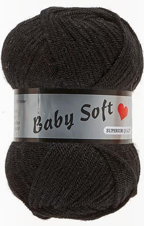 Baby Soft Garn Lammy -  Mjuk Baby Garn Fv 001 Svart